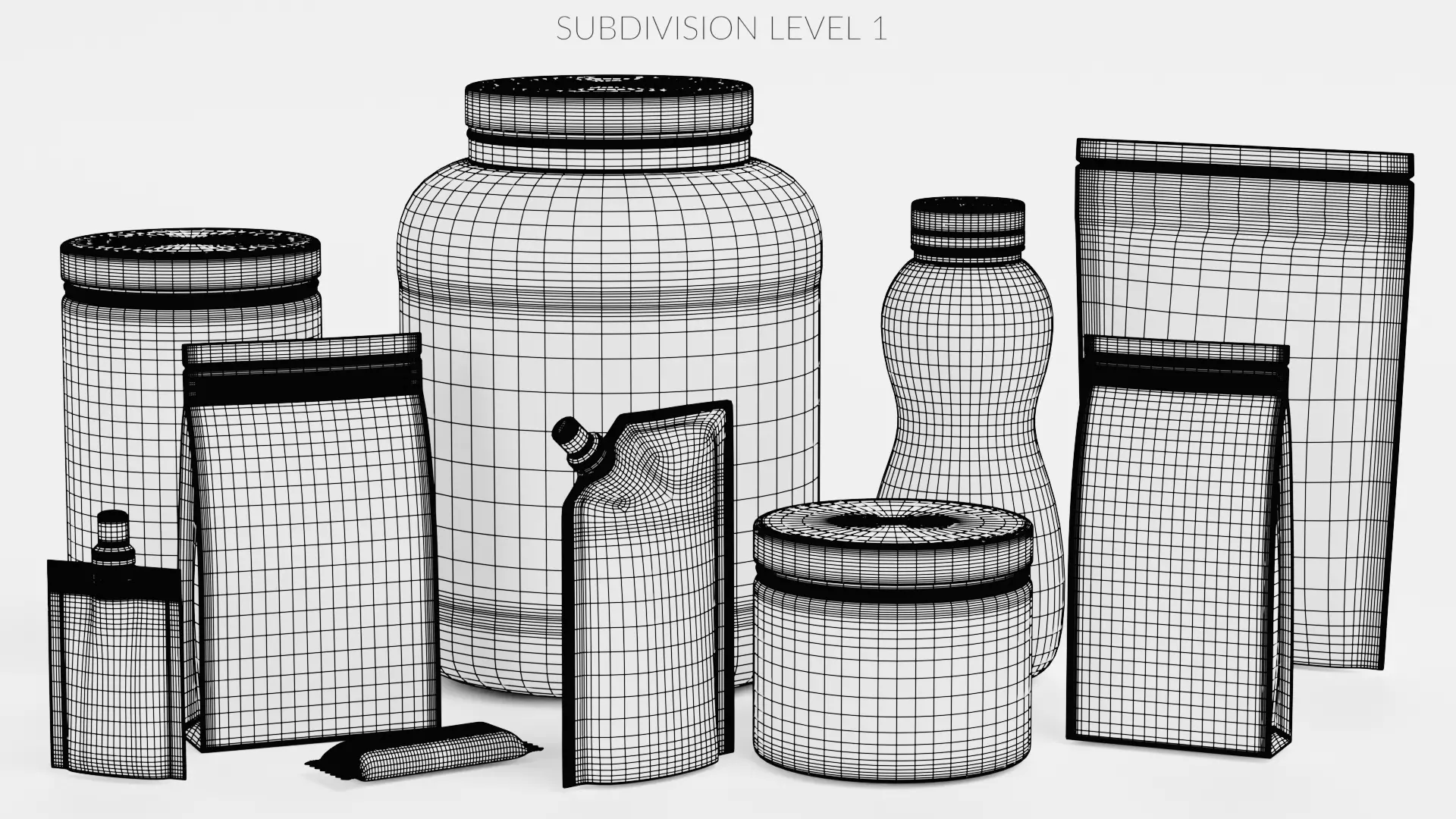 10 Sport Nutrition Containers - Product Packaging Collection Low-poly 3D model_21