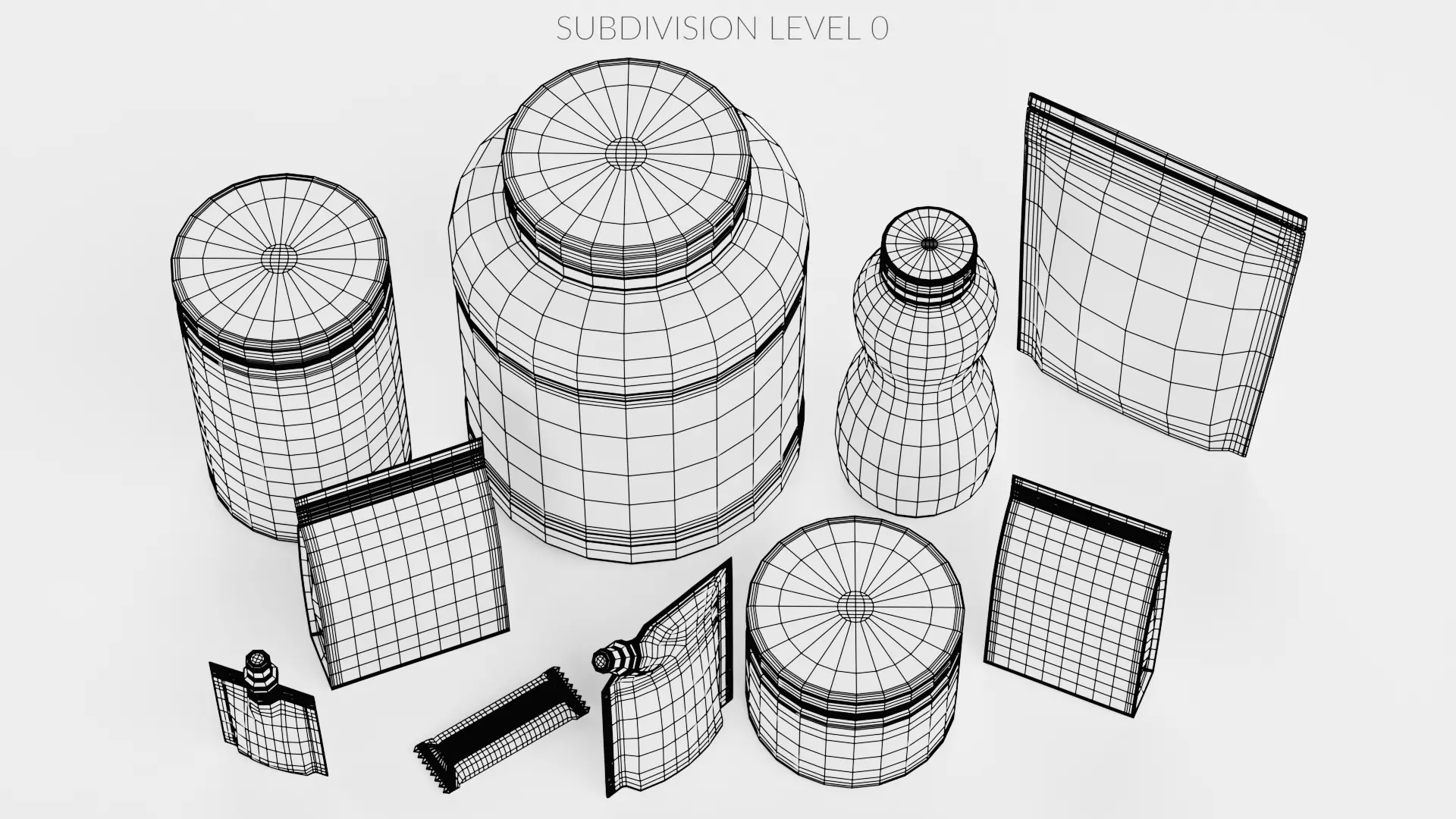 10 Sport Nutrition Containers - Product Packaging Collection Low-poly 3D model_22
