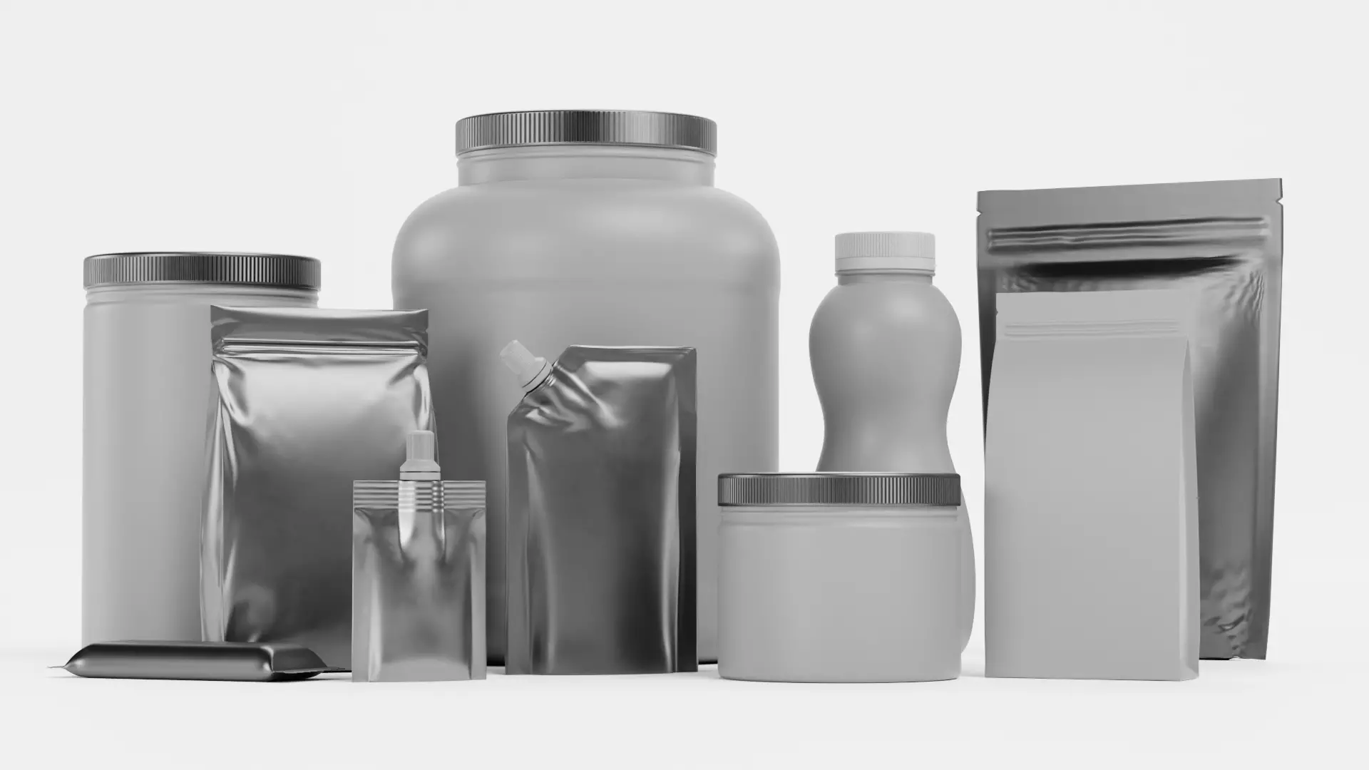 10 Sport Nutrition Containers - Product Packaging Collection Low-poly 3D model_3