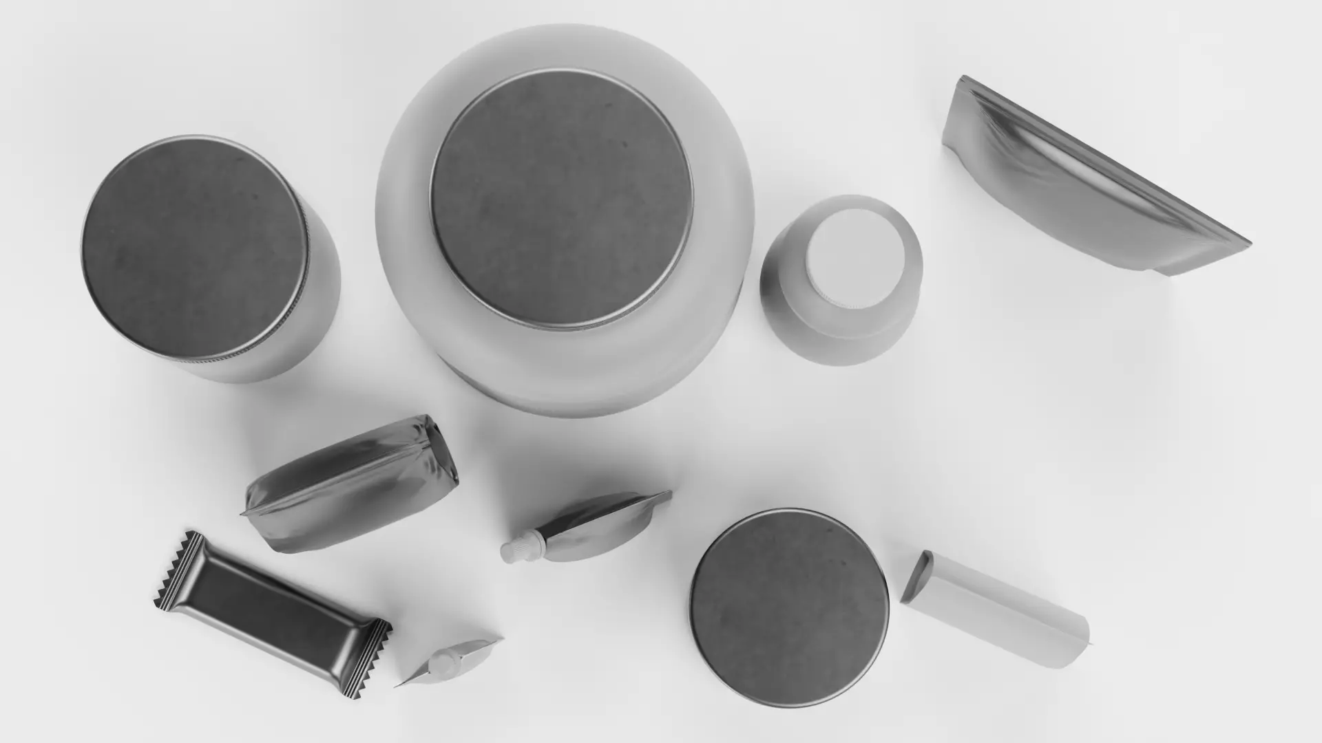 10 Sport Nutrition Containers - Product Packaging Collection Low-poly 3D model_2