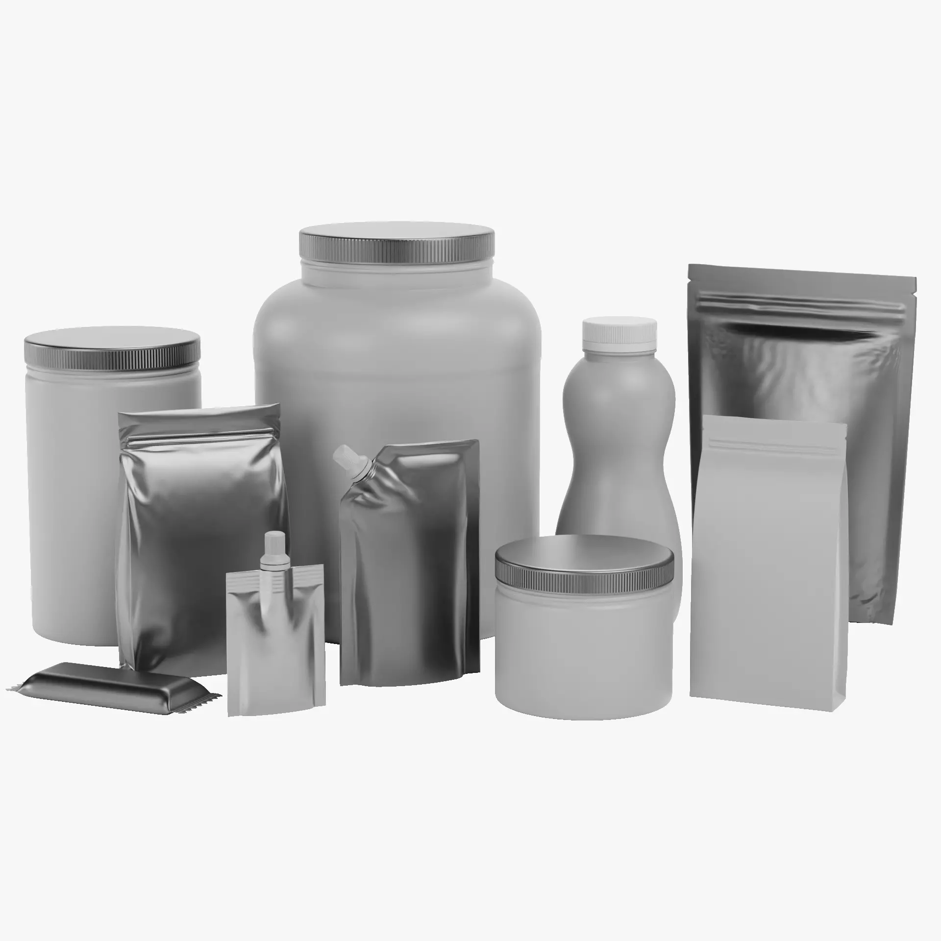 10 Sport Nutrition Containers - Product Packaging Collection Low-poly 3D model_24