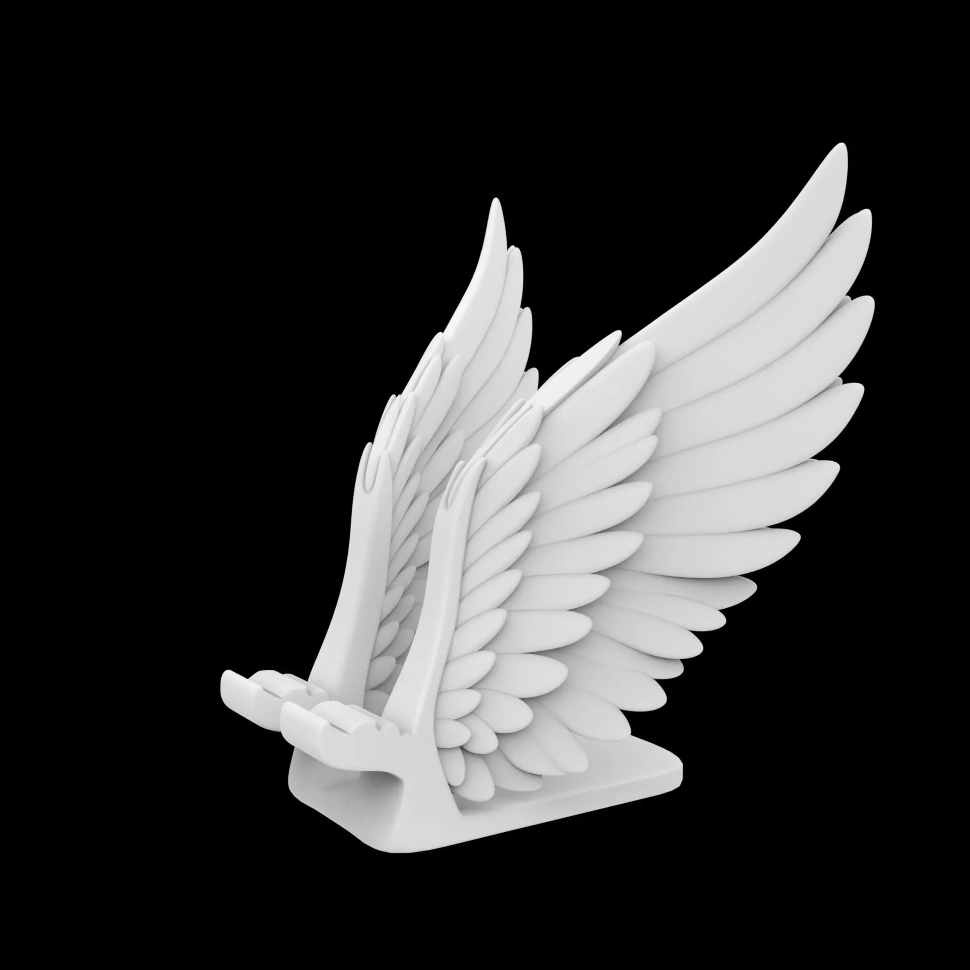 Feather Wing Phone Stand 3D Print Model 3D print model_4