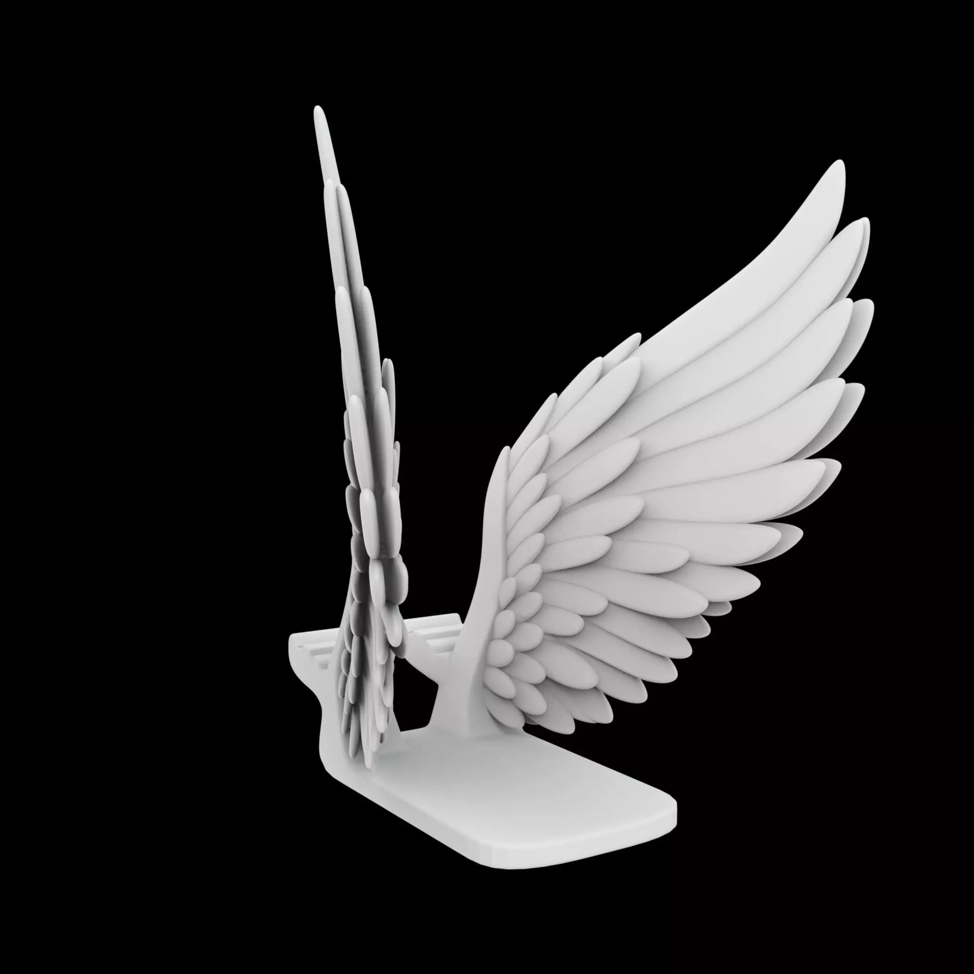 Feather Wing Phone Stand 3D Print Model 3D print model_1
