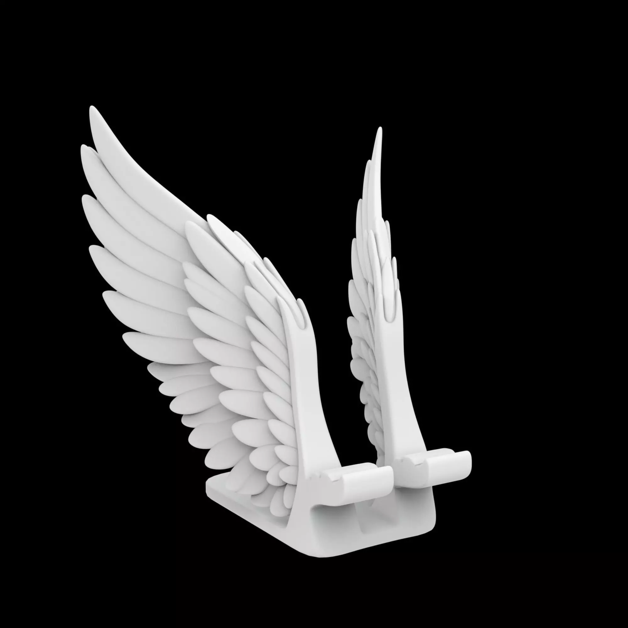Feather Wing Phone Stand 3D Print Model 3D print model_3