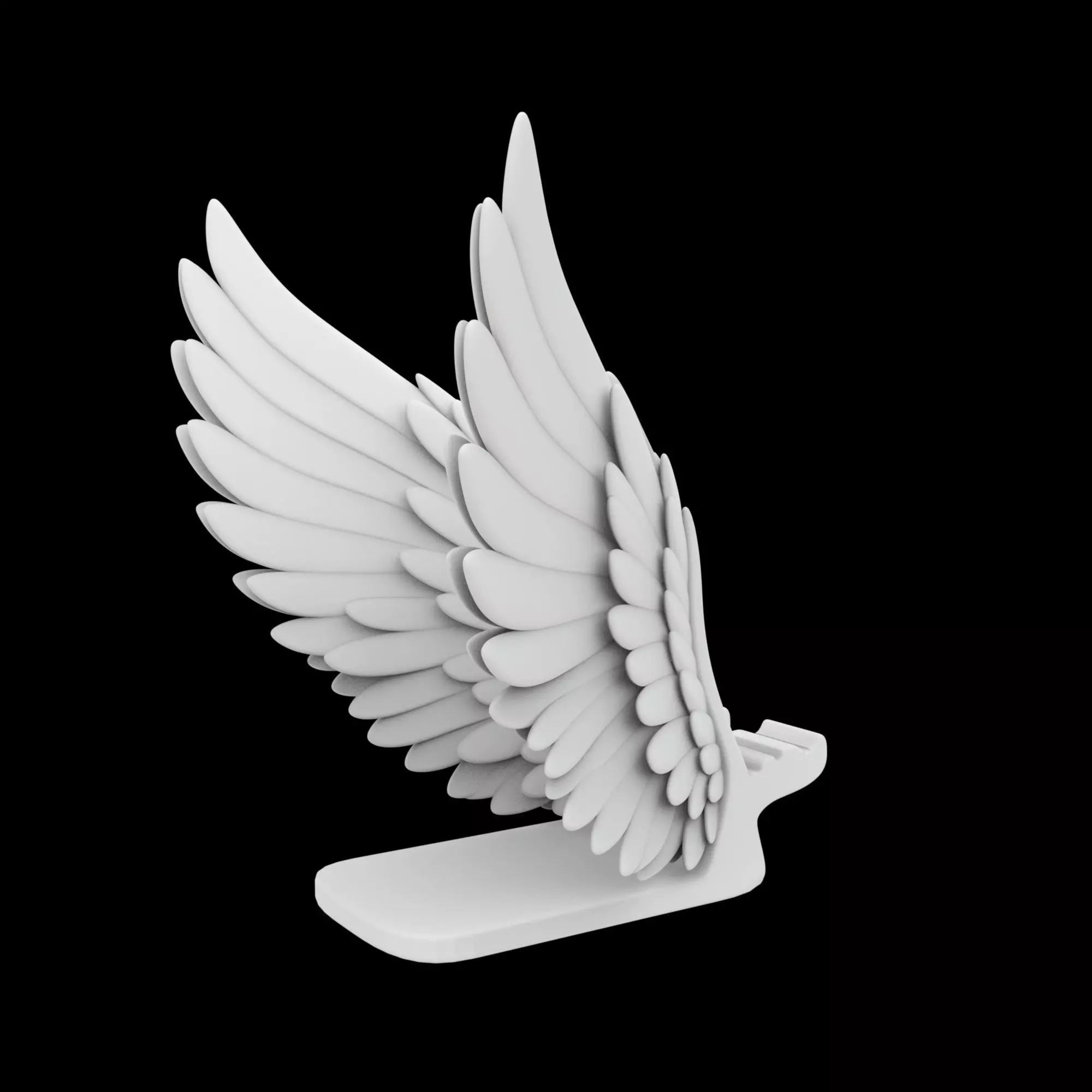Feather Wing Phone Stand 3D Print Model 3D print model_2