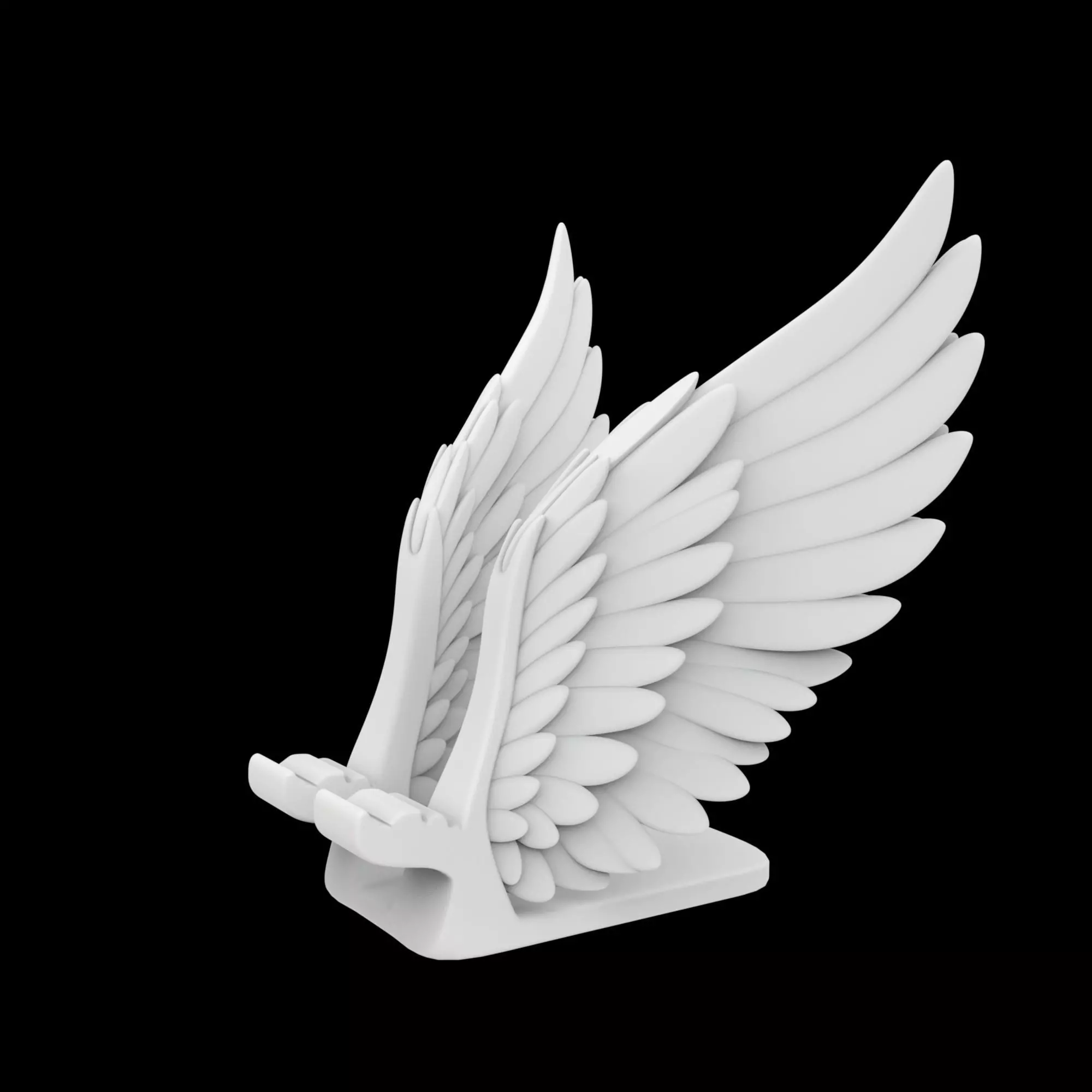 Feather Wing Phone Stand 3D Print Model 3D print model_0