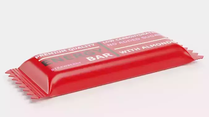 Energy Bar - Product Concept Packaging Low-poly 3D model 4