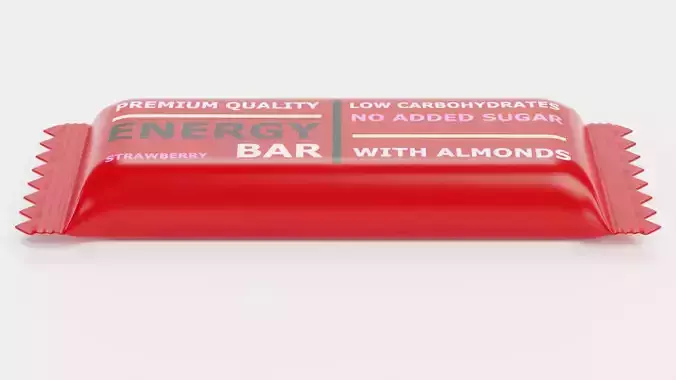 Energy Bar - Product Concept Packaging Low-poly 3D model 2