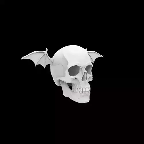 Skull with Small Bat Wings 3D Print Model