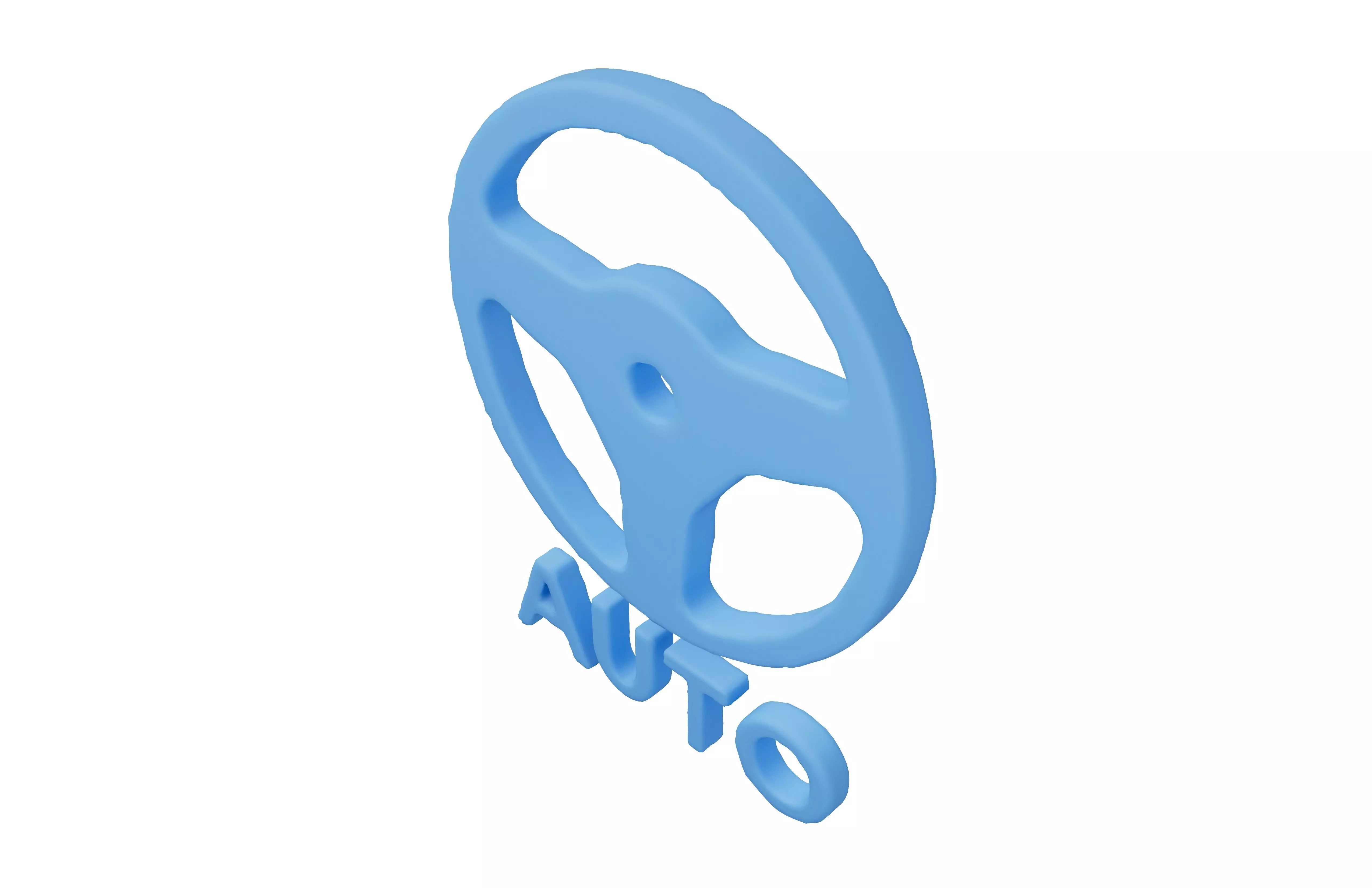 Autonomous Driving Symbol v1 002 Low-poly 3D model_2