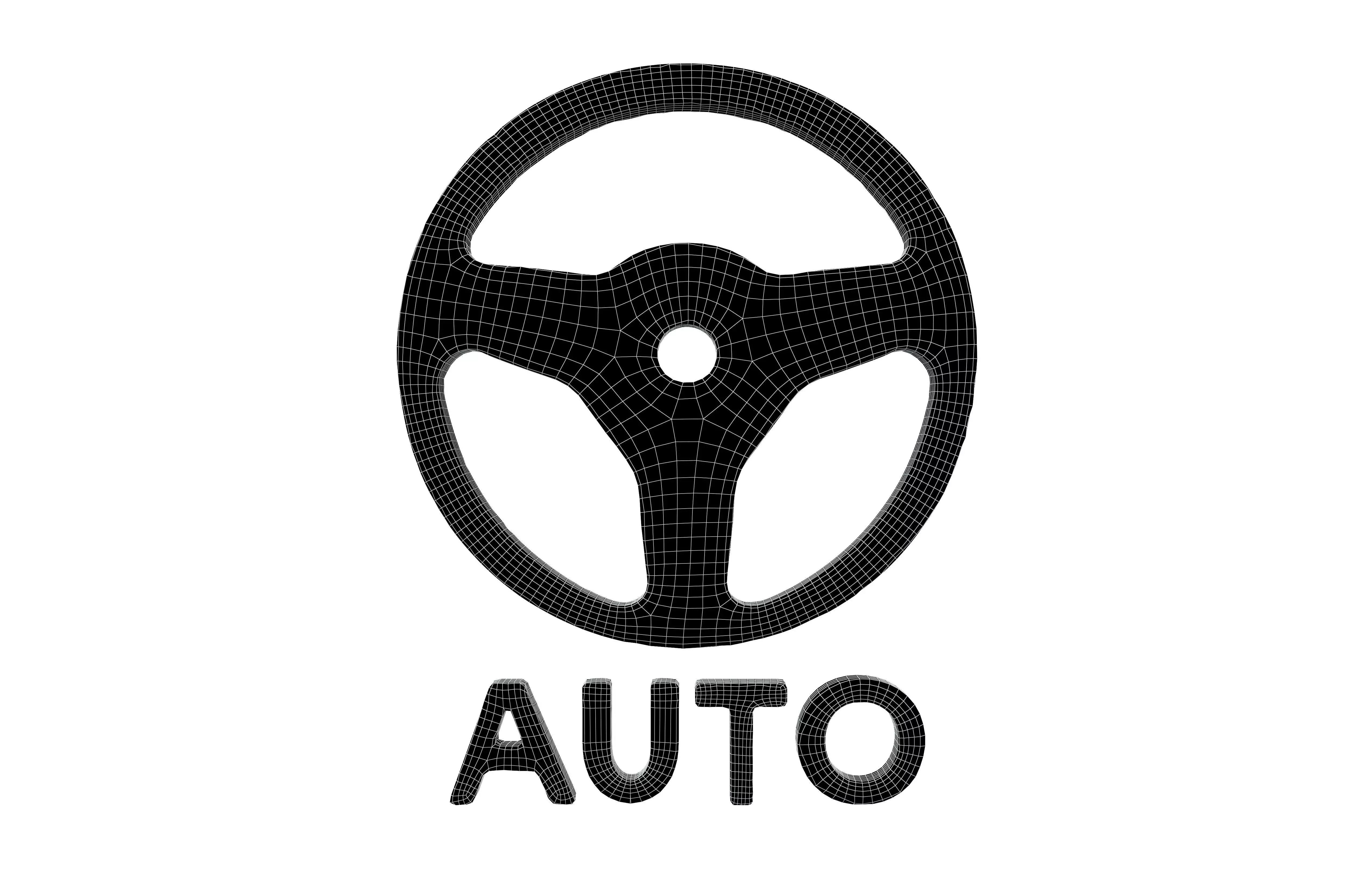 Autonomous Driving Symbol v1 002 Low-poly 3D model_5