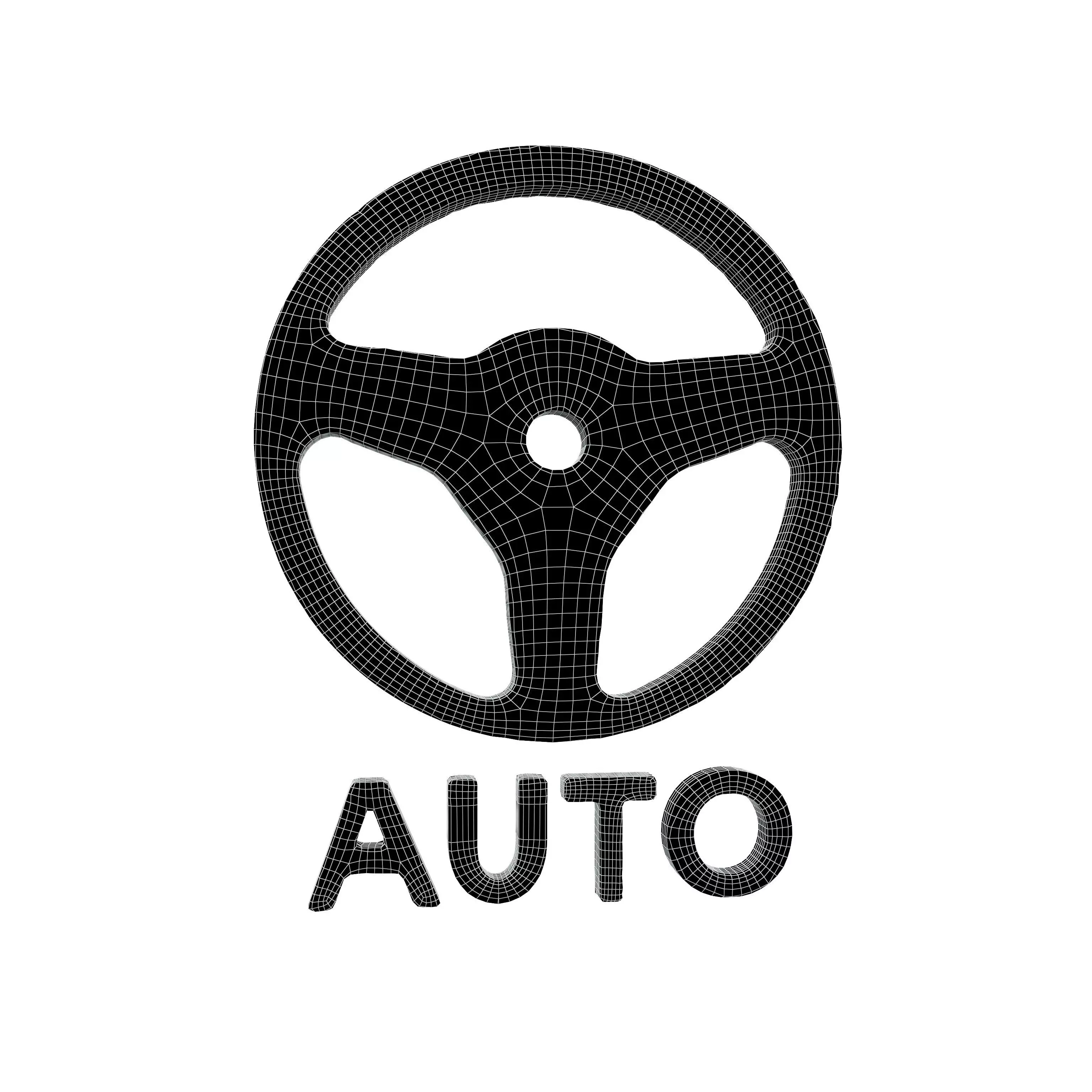 Autonomous Driving Symbol v1 002 Low-poly 3D model_4