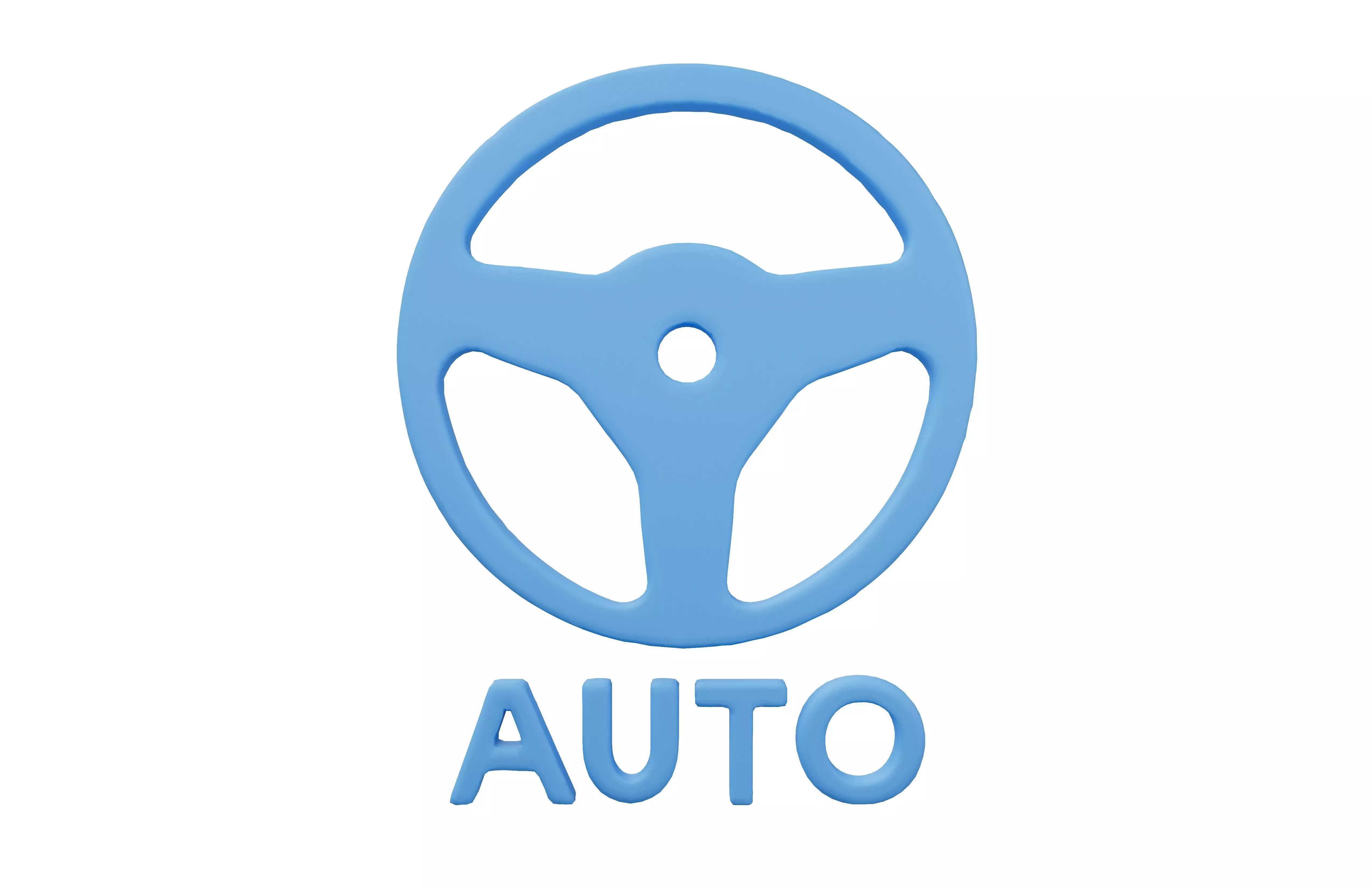 Autonomous Driving Symbol v1 002 Low-poly 3D model_1