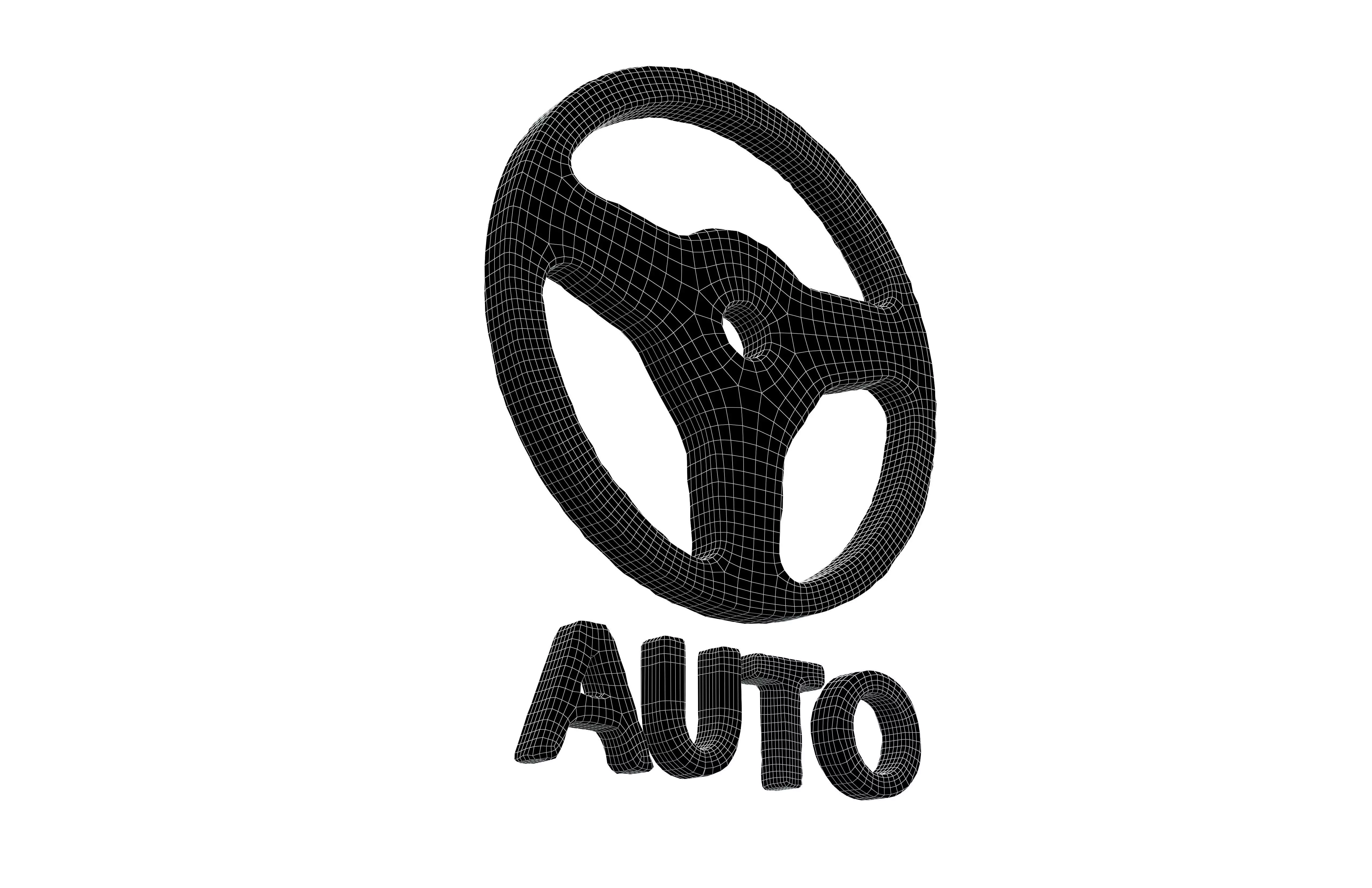 Autonomous Driving Symbol v1 002 Low-poly 3D model_7