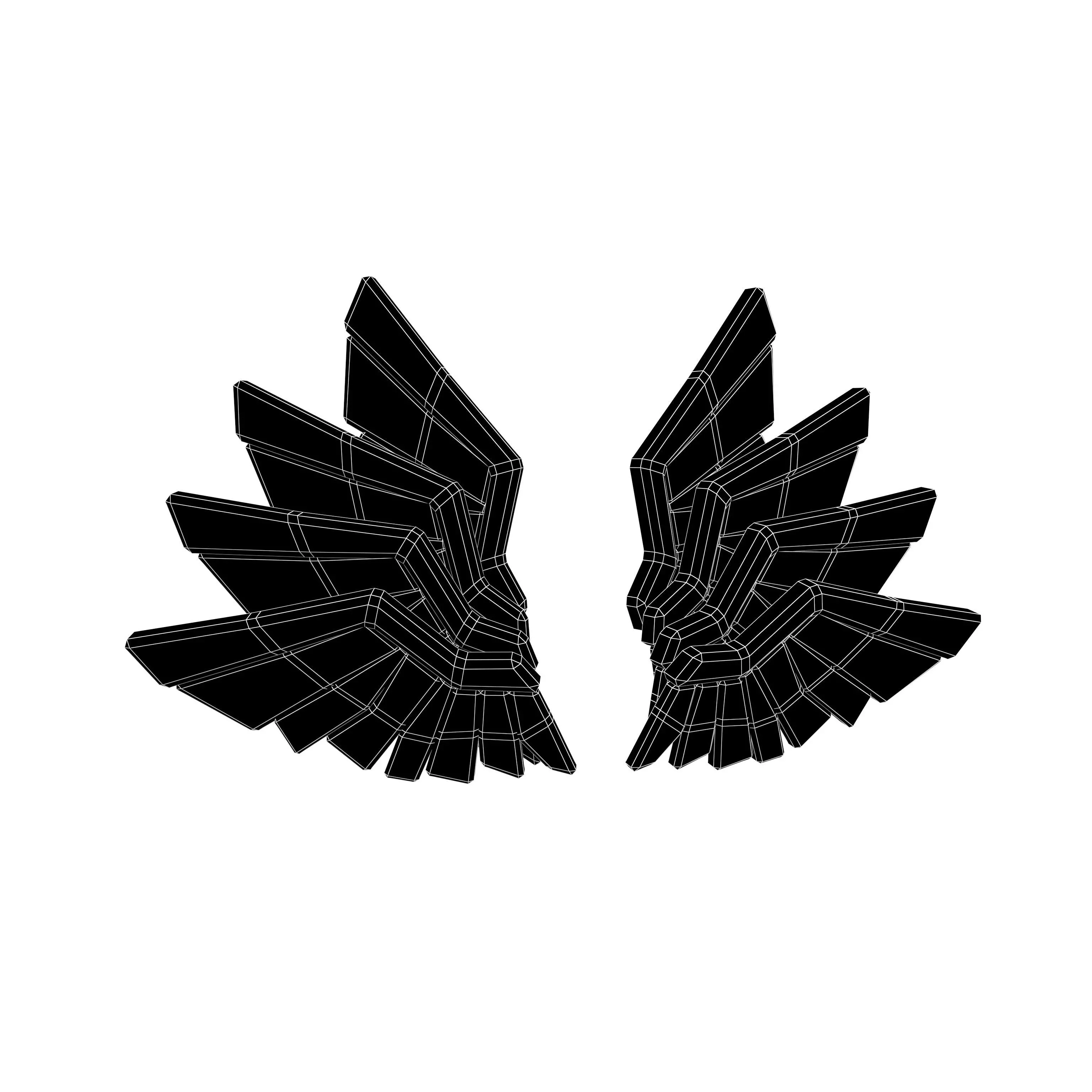 Low Poly Wings v11 008 Low-poly 3D model_4