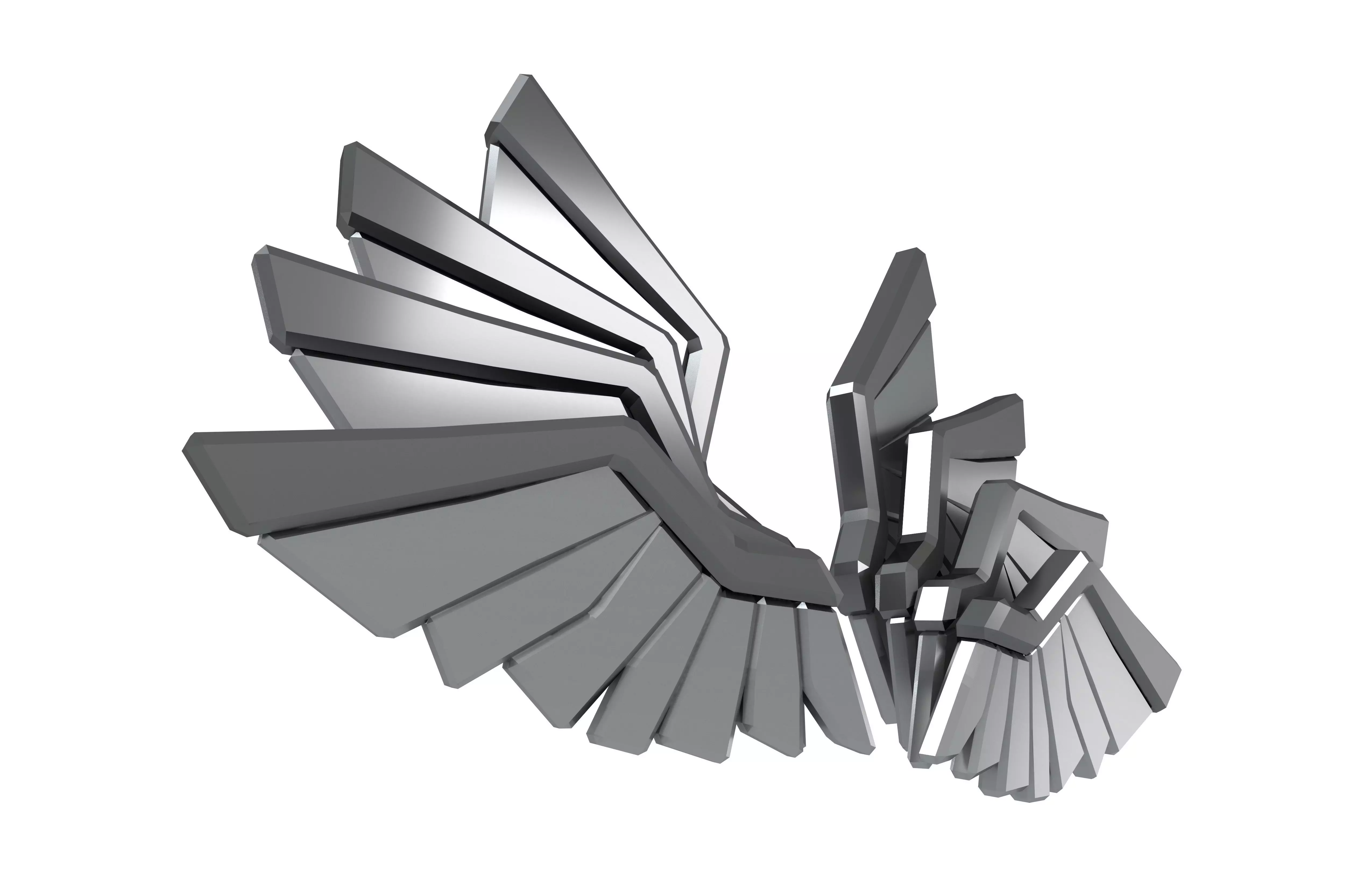Low Poly Wings v11 008 Low-poly 3D model_1