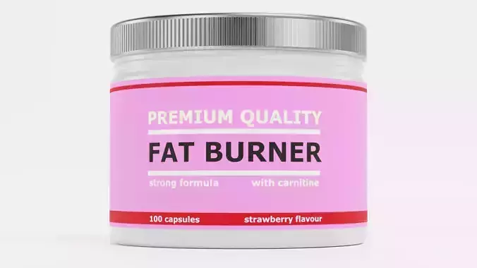 Fat Burner - Product Concept Packaging Low-poly 3D model 4