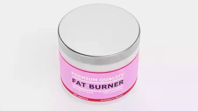Fat Burner - Product Concept Packaging Low-poly 3D model 3
