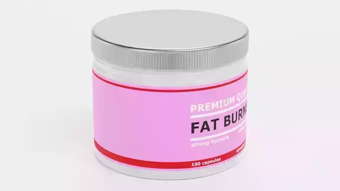 Fat Burner - Product Concept Packaging Low-poly 3D model 5