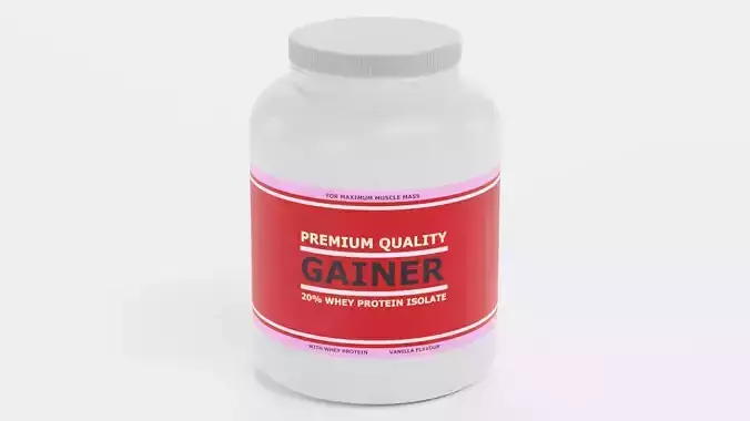 Gainer - Product Concept Packaging Low-poly 3D model 2