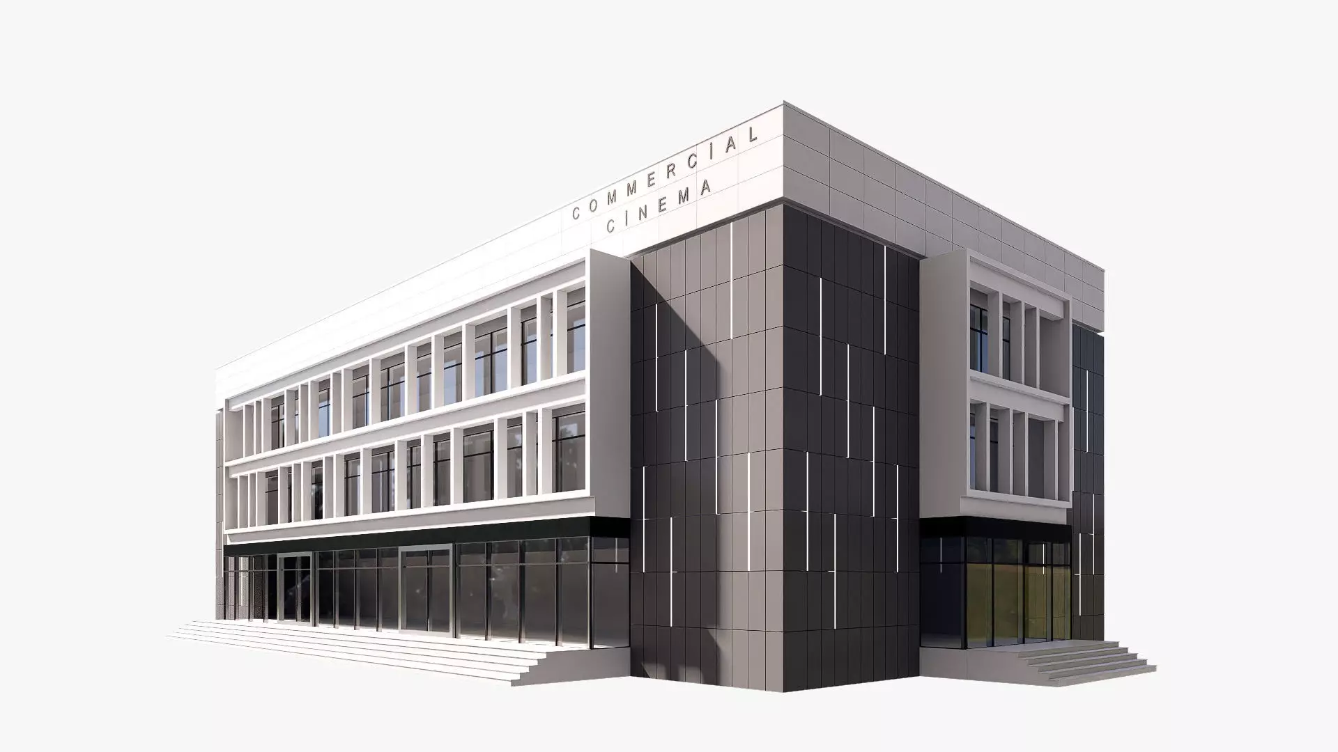 realistic 3d building Low-poly 3D model_1