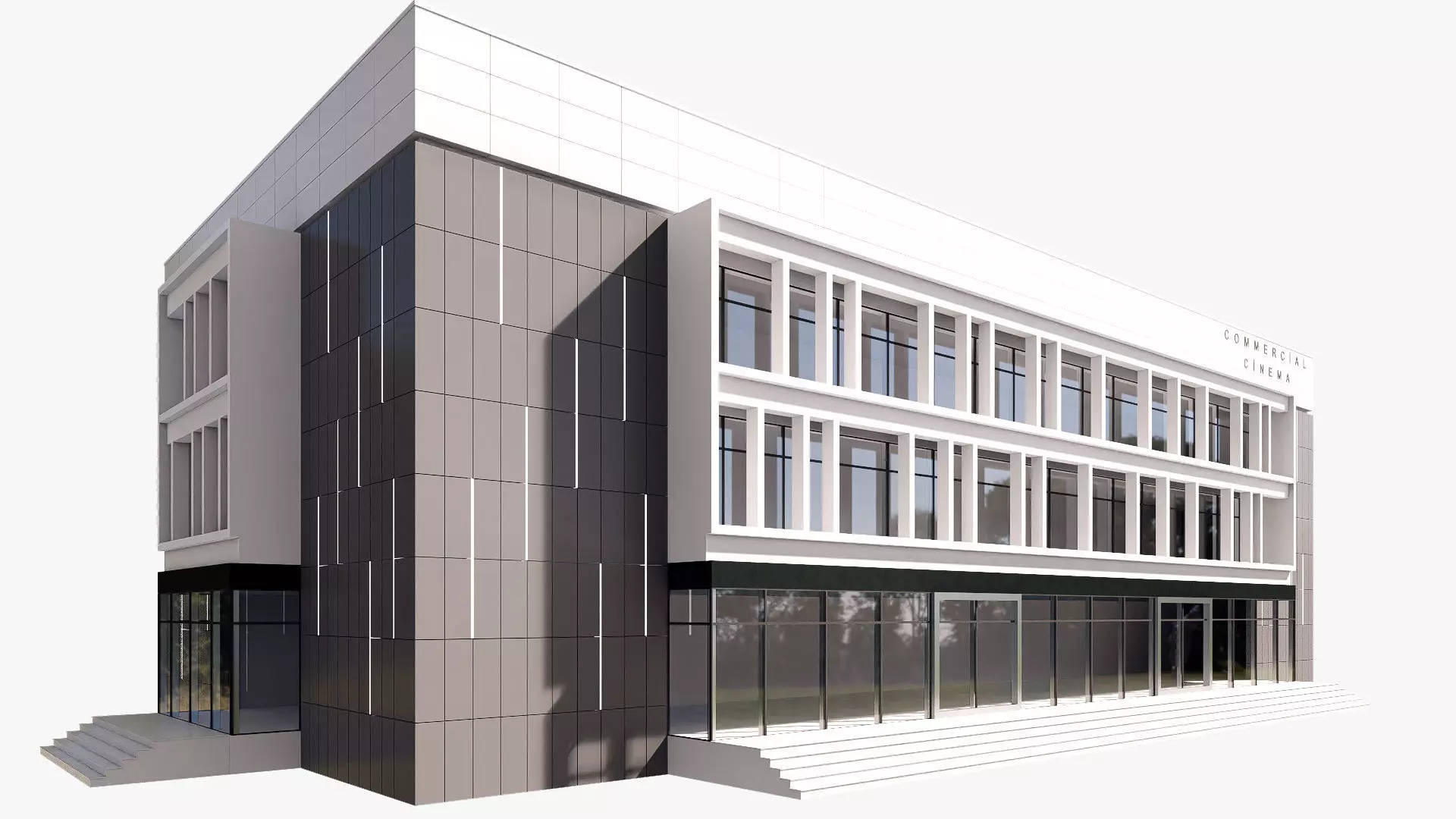 realistic 3d building Low-poly 3D model_0