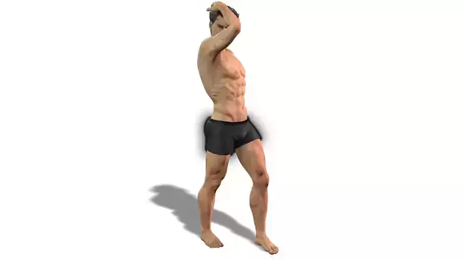 Realistic Human Male Muscular Rigged 3D Model