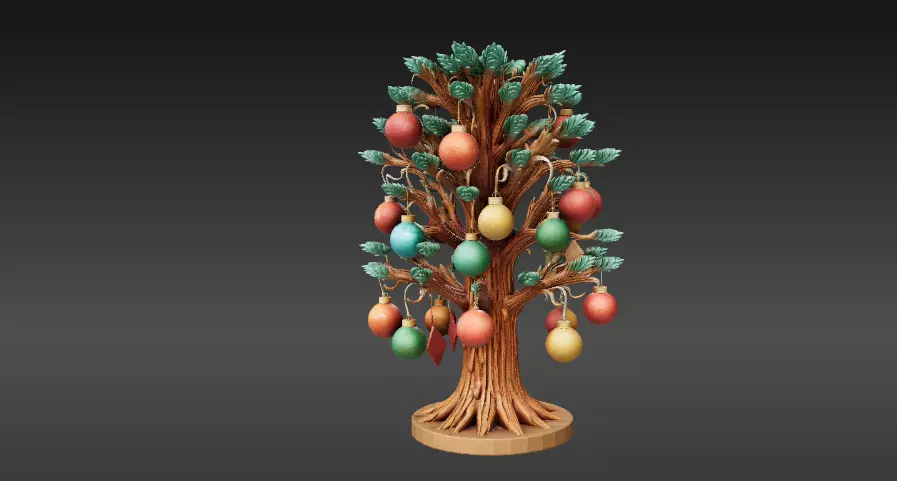 Ornament Tree 3D Model Hanging Decor Print-Ready Decoration 3D print model