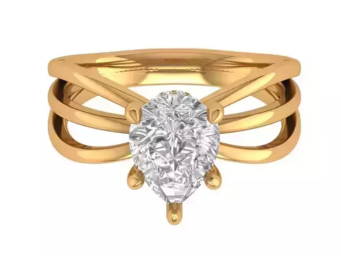 Pear Solitaire Ring