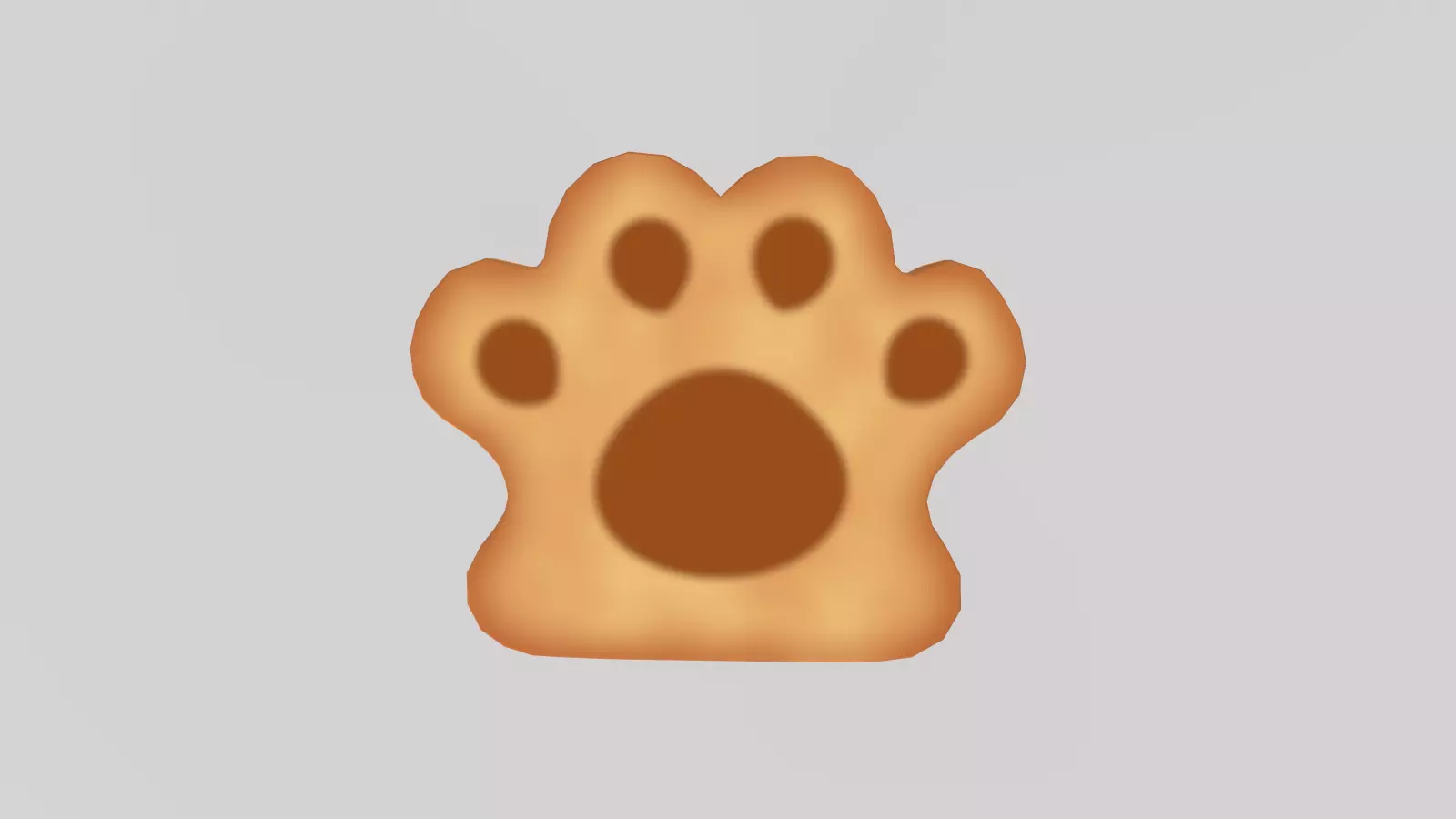 Stylized Low-Poly Paw Shaped Cookie Low-poly 3D model_20