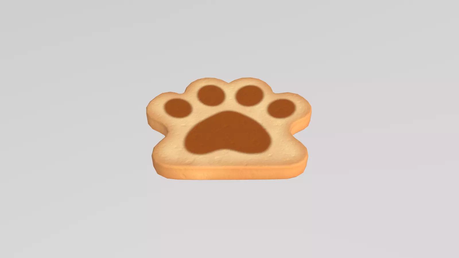 Stylized Low-Poly Paw Shaped Cookie Low-poly 3D model_3