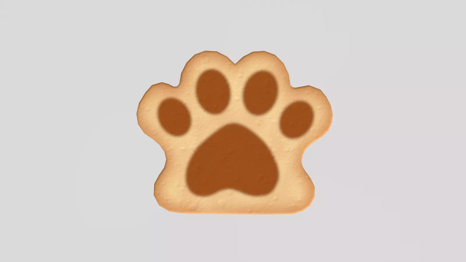 Stylized Low-Poly Paw Shaped Cookie Low-poly 3D model_10