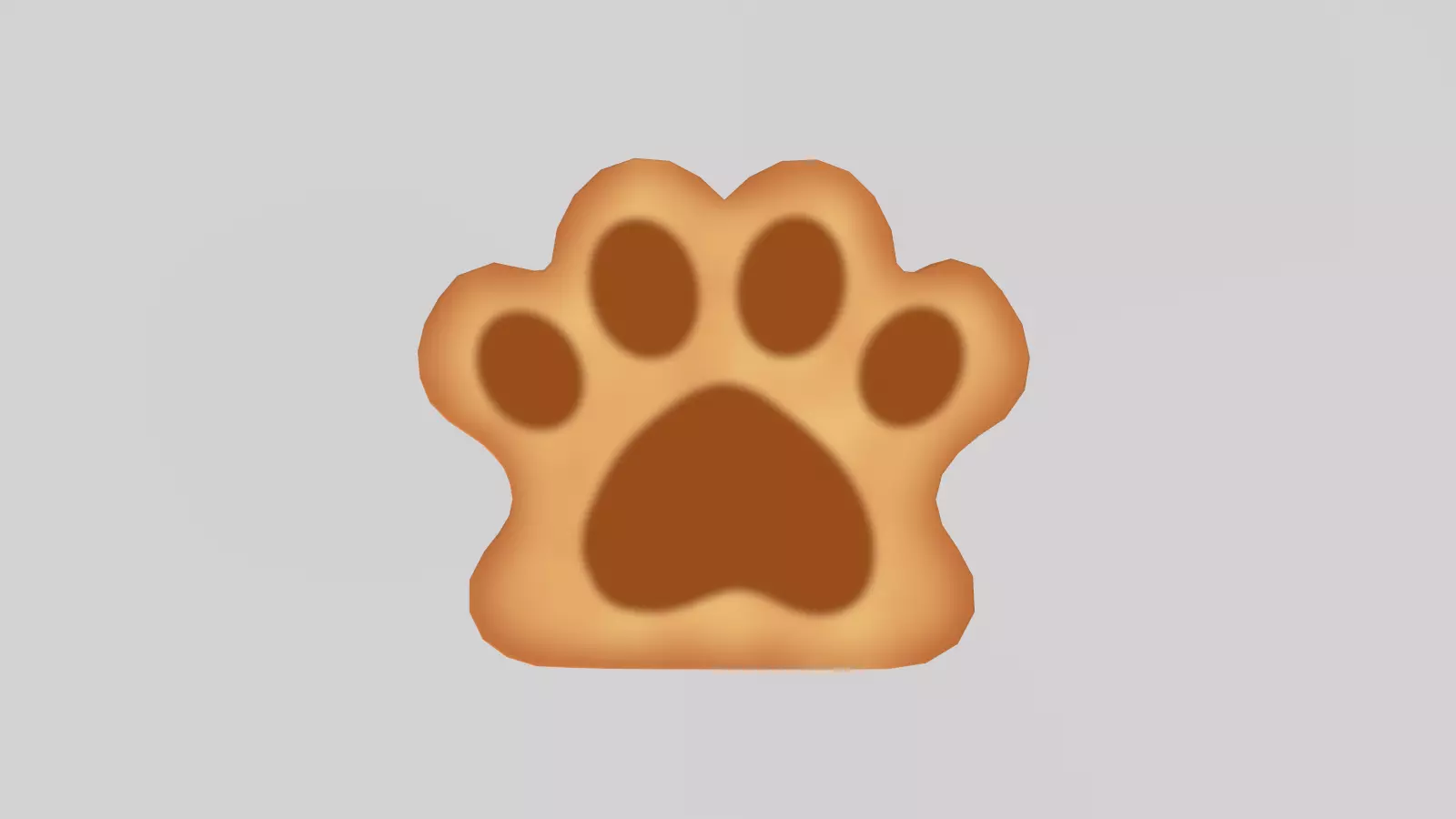 Stylized Low-Poly Paw Shaped Cookie Low-poly 3D model_11