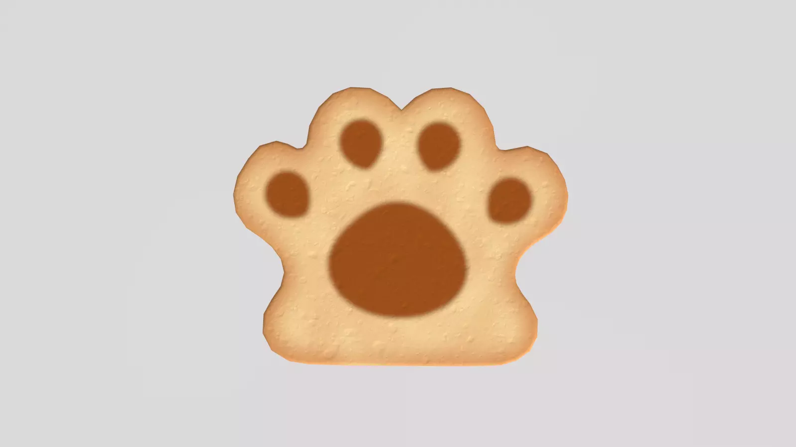 Stylized Low-Poly Paw Shaped Cookie Low-poly 3D model_19