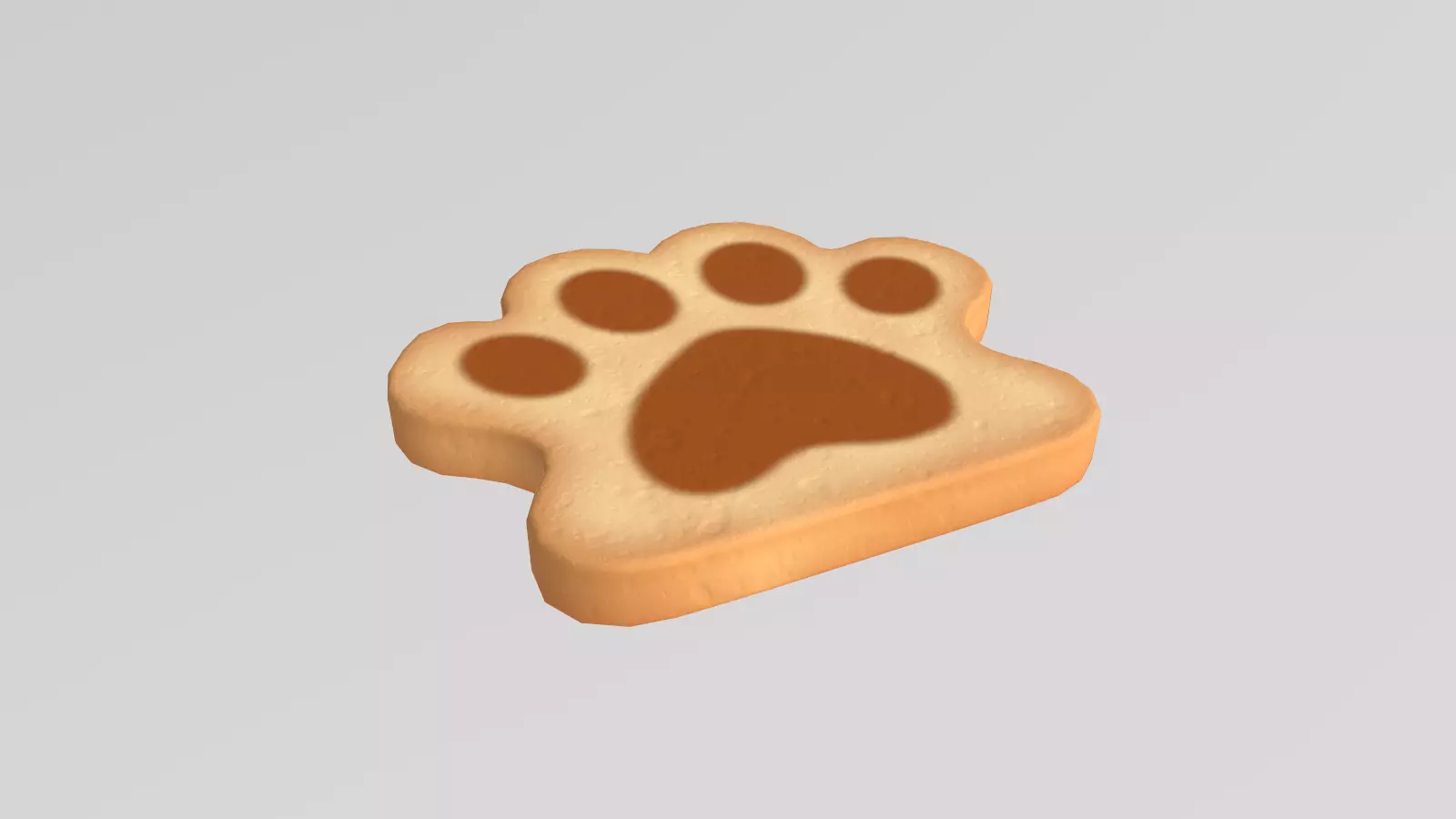 Stylized Low-Poly Paw Shaped Cookie Low-poly 3D model_8