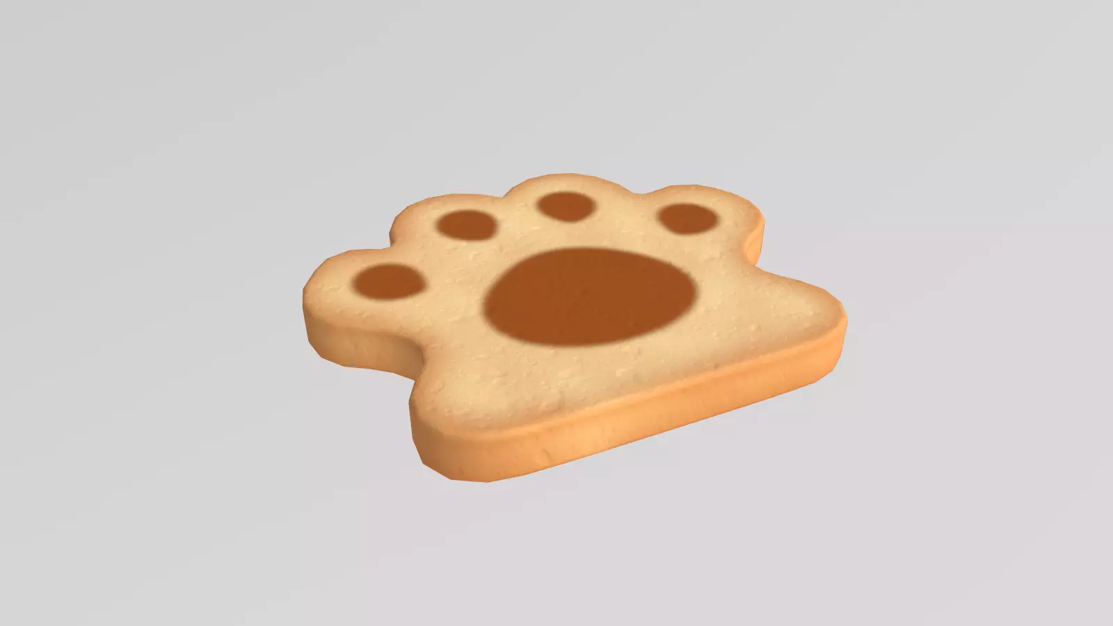 Stylized Low-Poly Paw Shaped Cookie Low-poly 3D model_17