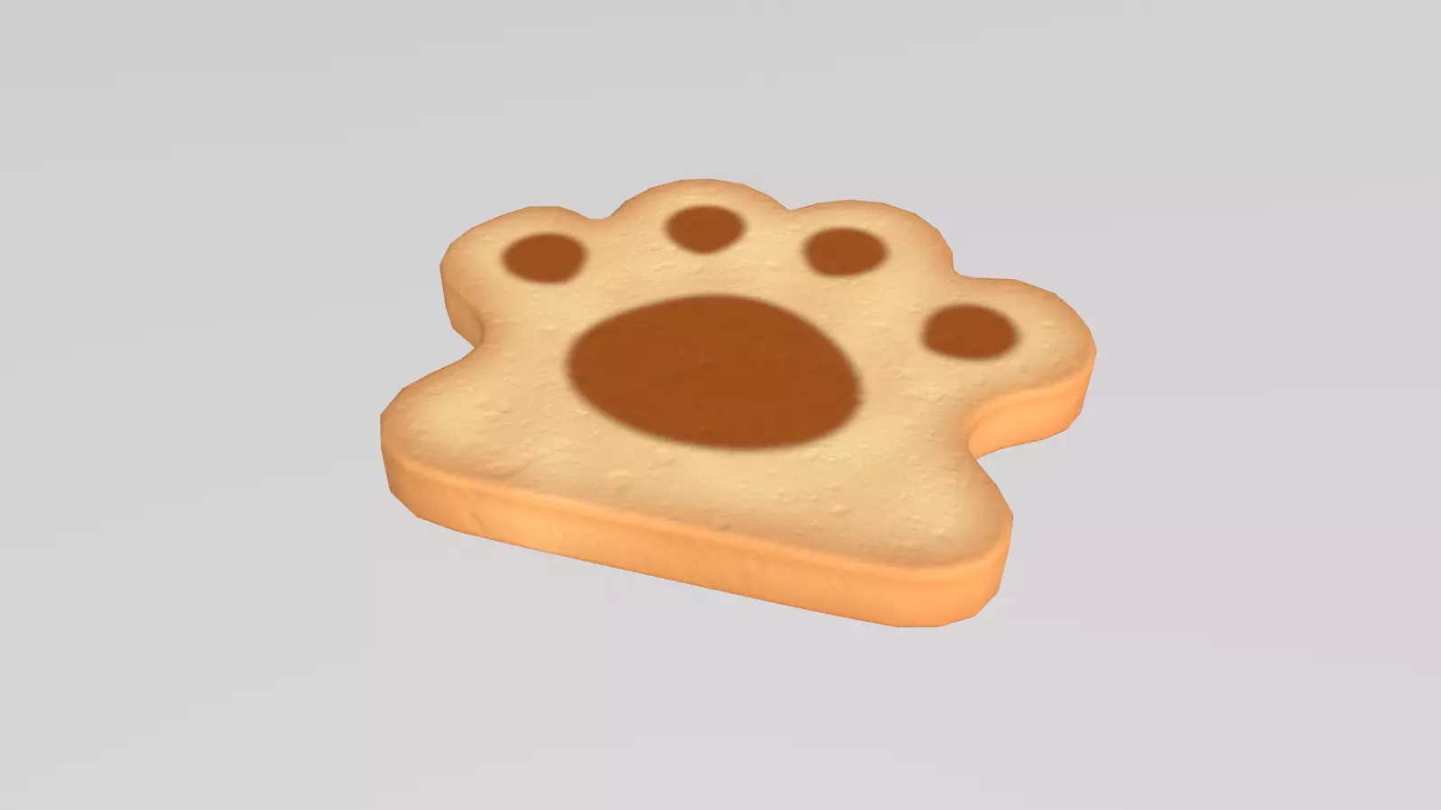 Stylized Low-Poly Paw Shaped Cookie Low-poly 3D model_18