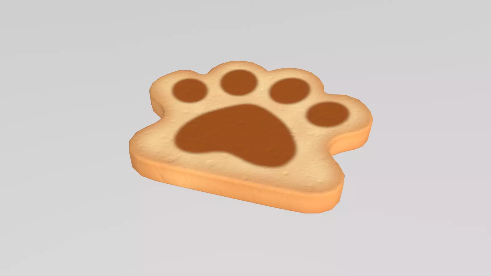 Stylized Low-Poly Paw Shaped Cookie Low-poly 3D model_9