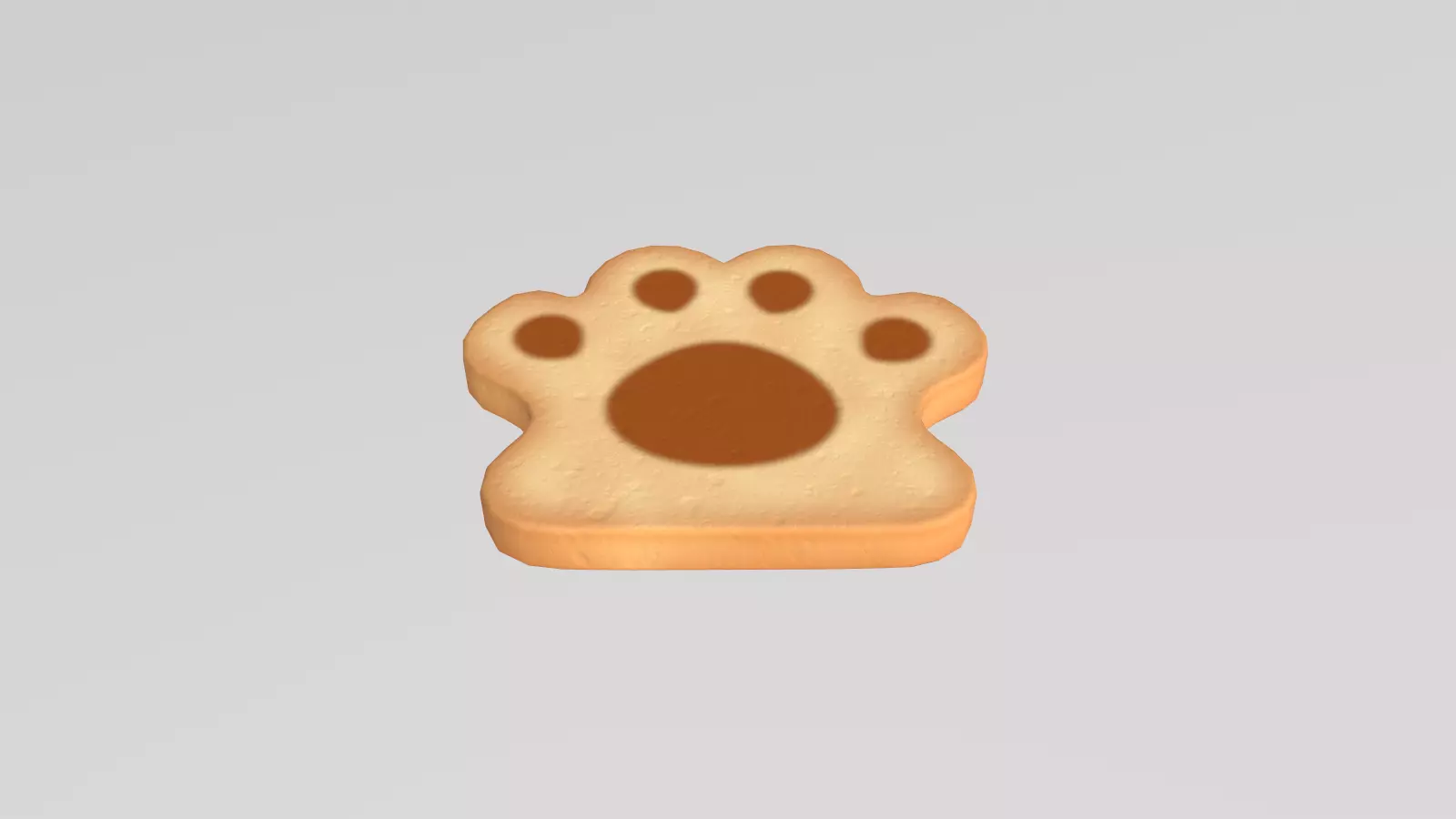 Stylized Low-Poly Paw Shaped Cookie Low-poly 3D model_12