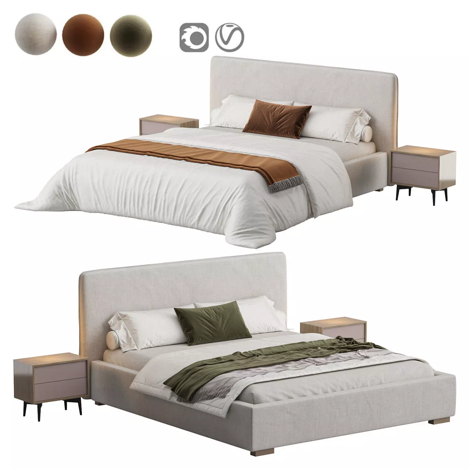 BROOKLYN LOW Bed 3D model