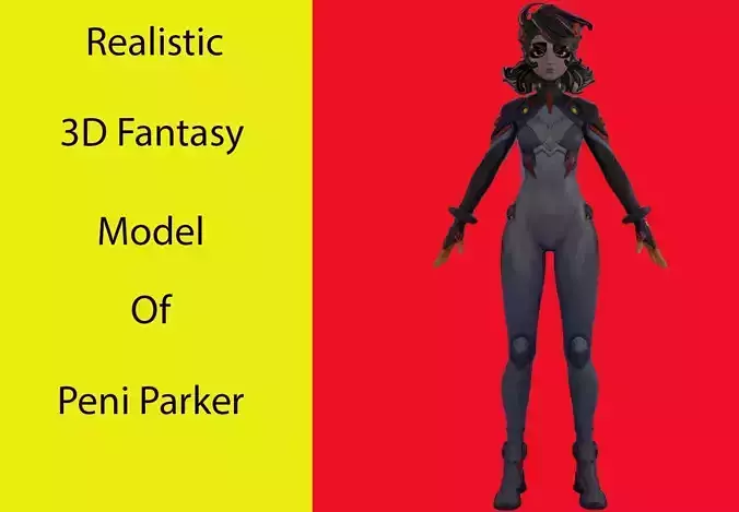 Peni Parker Parody Low-poly 3D model Peni Parker Parody Low-poly 3D model