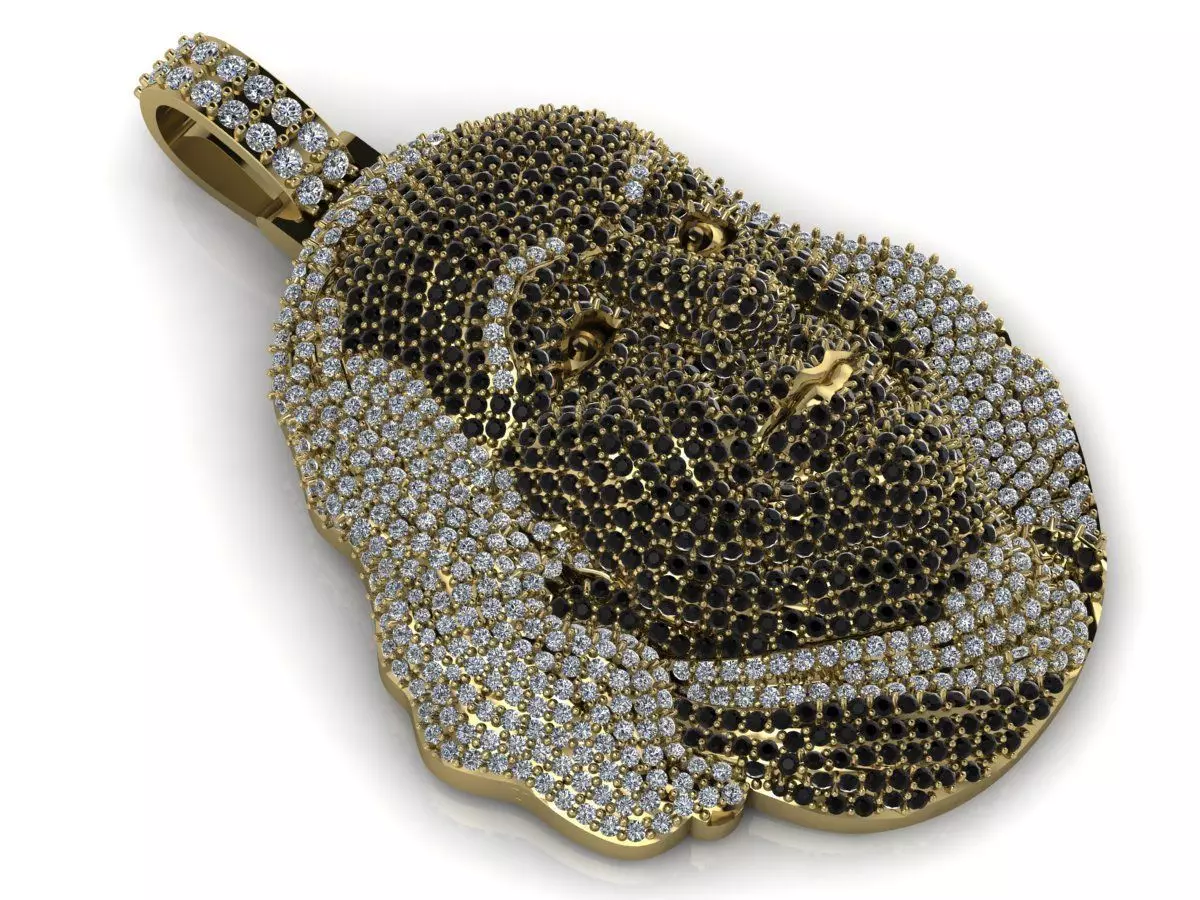 Benjamin Franklin Pendant Diamond Gold 3D print model_16