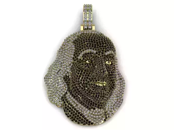 Benjamin Franklin Pendant Diamond Gold
