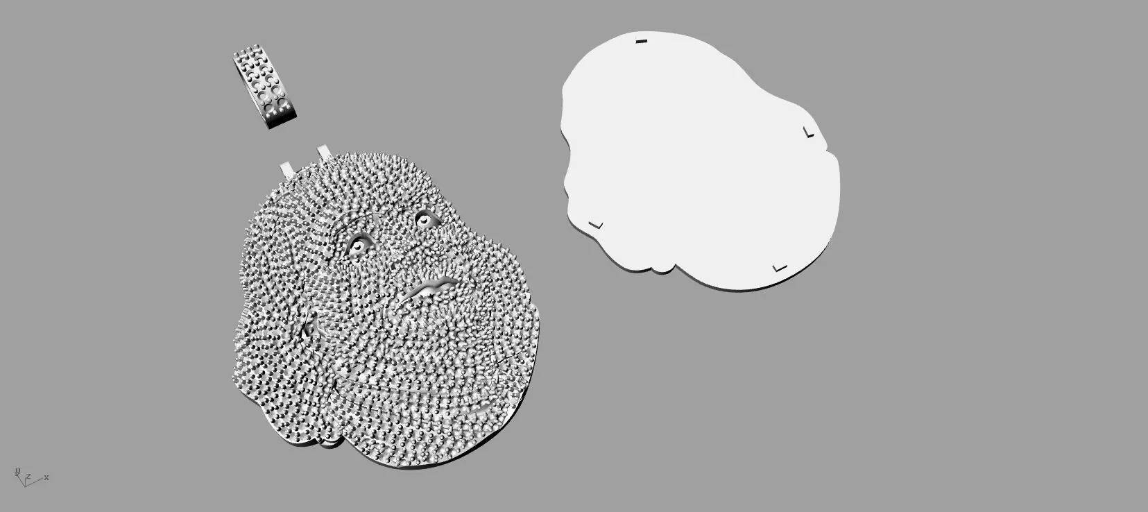 Benjamin Franklin Pendant Diamond Gold 3D print model_34