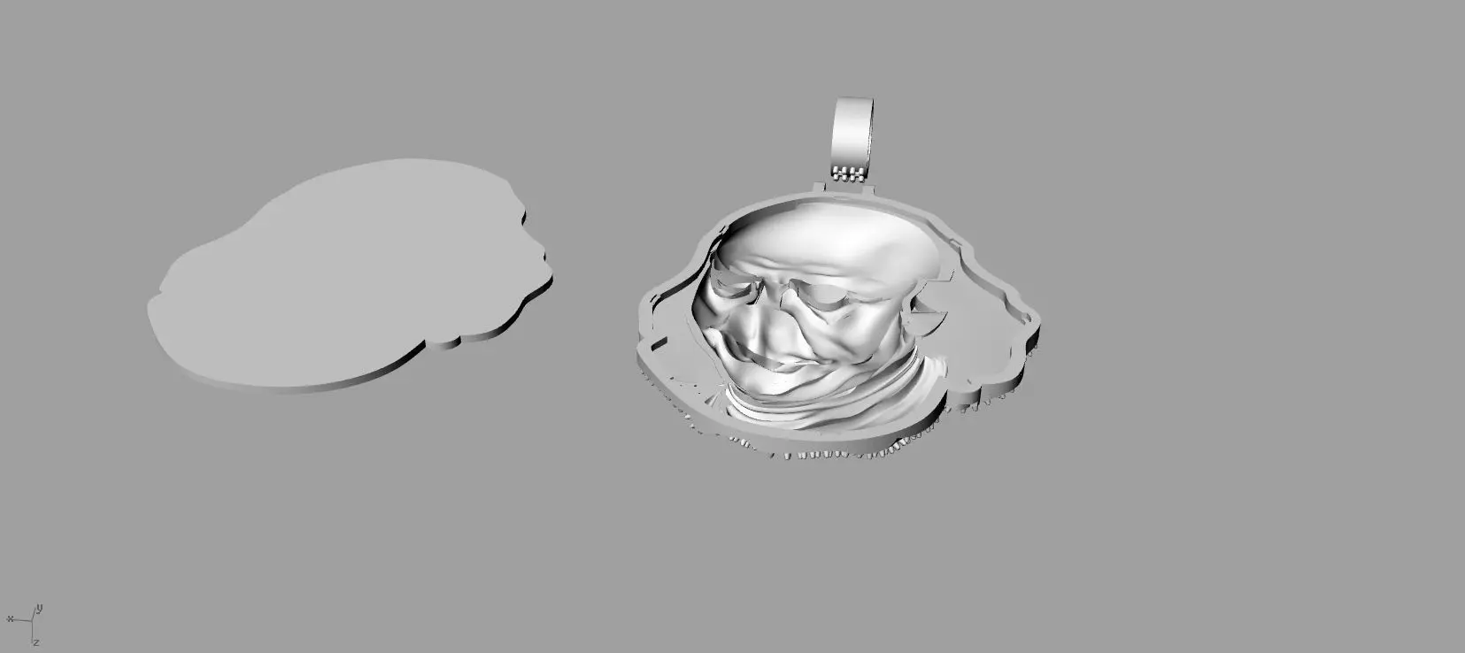 Benjamin Franklin Pendant Diamond Gold 3D print model_35