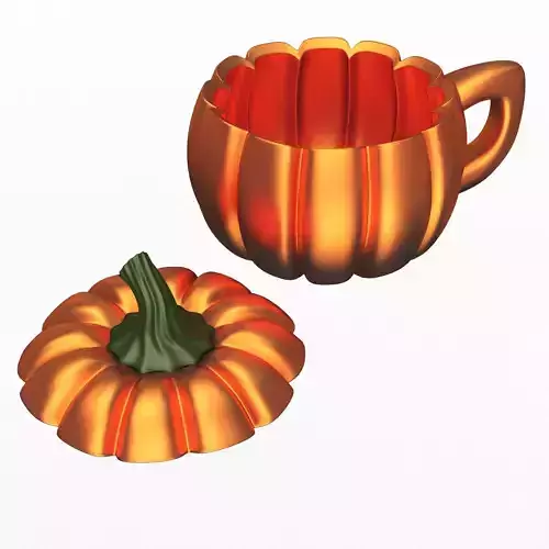 Cup Pumpkin Halloween 3D print model