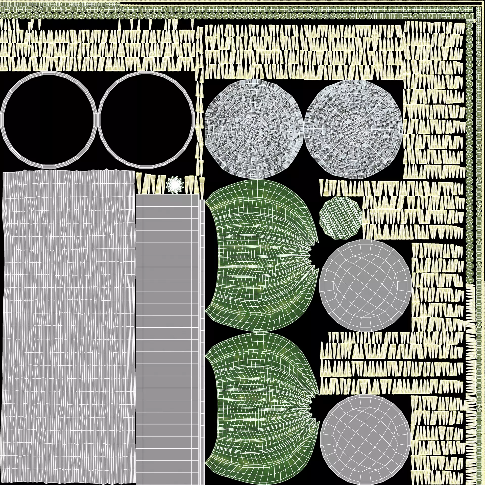 Golden Barrel Cactus in Pot Low-poly 3D model_6