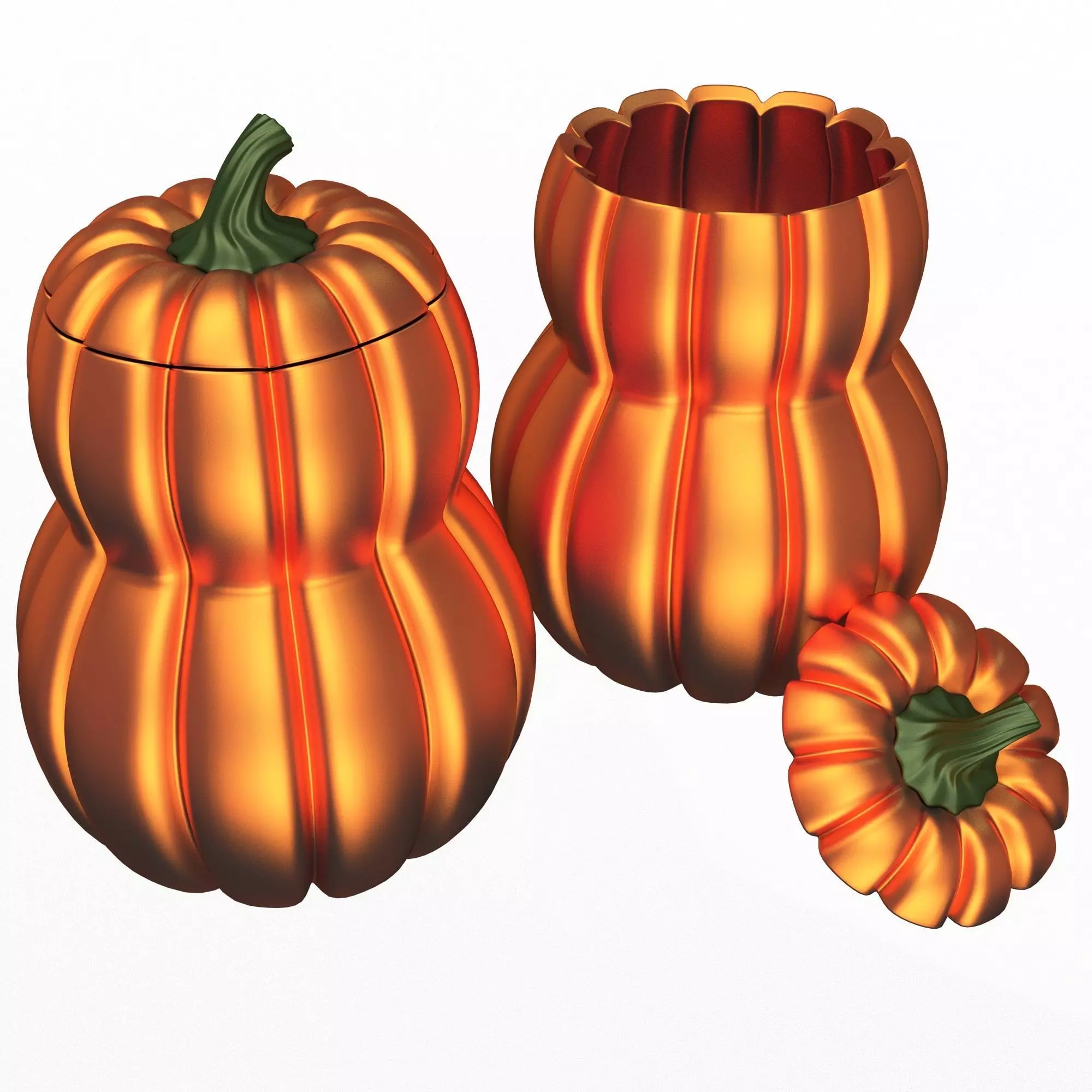 Pumpkin Candy Container 3D print model_0