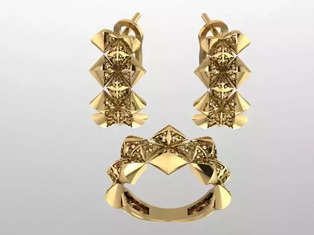 Set earrings and ring