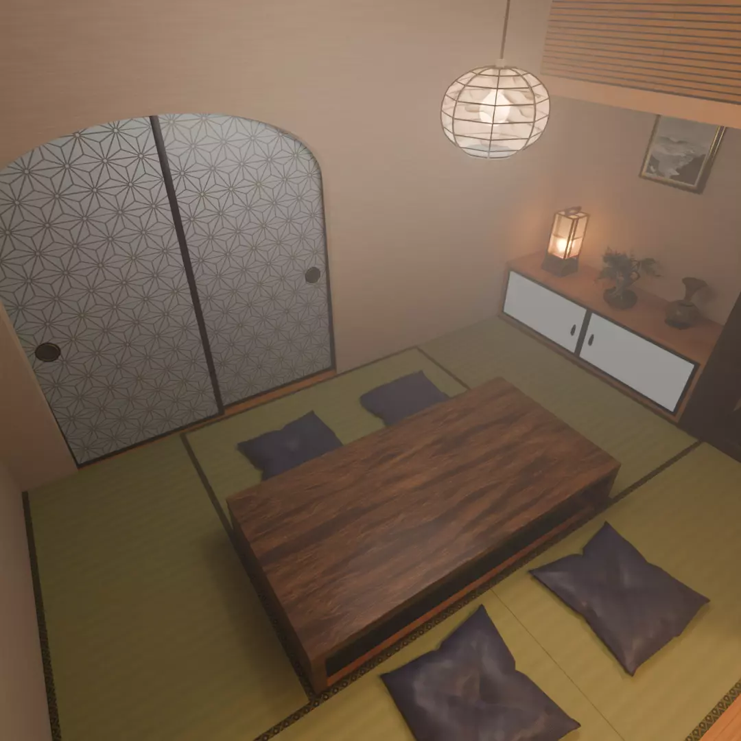 Japanese Serenity Room 3D model_4